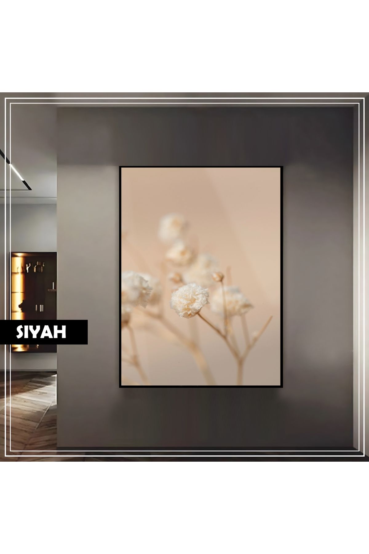 Harikabirev HARİKABİREV|SOFT ÇİÇEK (MARIYA) MODELİ|ÇERÇEVELİ TEMPERLİ CAM TABLO TEKLİ DİKEY