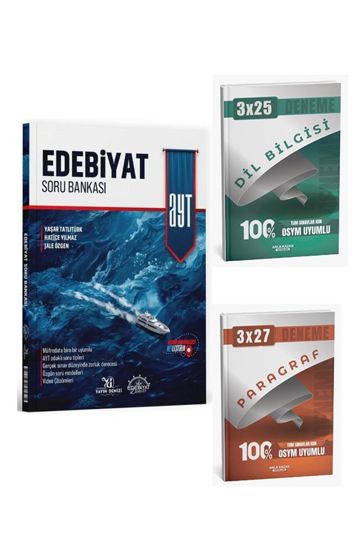 Anla Kazan Yayınları Edebiyat Denizi YKS AYT Edebiyat Soru Bankası Çözümlü+Anla Kazan Paragraf+Dilbilgisi