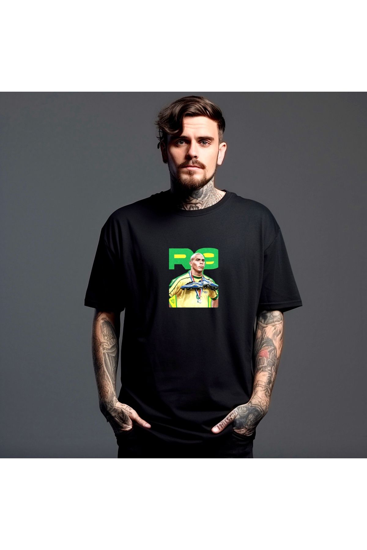 RPT MODA OVERSIZE RAHAT KALIP R9 BASKILI YÜKSEK KALİTE KUMAŞ ERKEK T-SHIRT