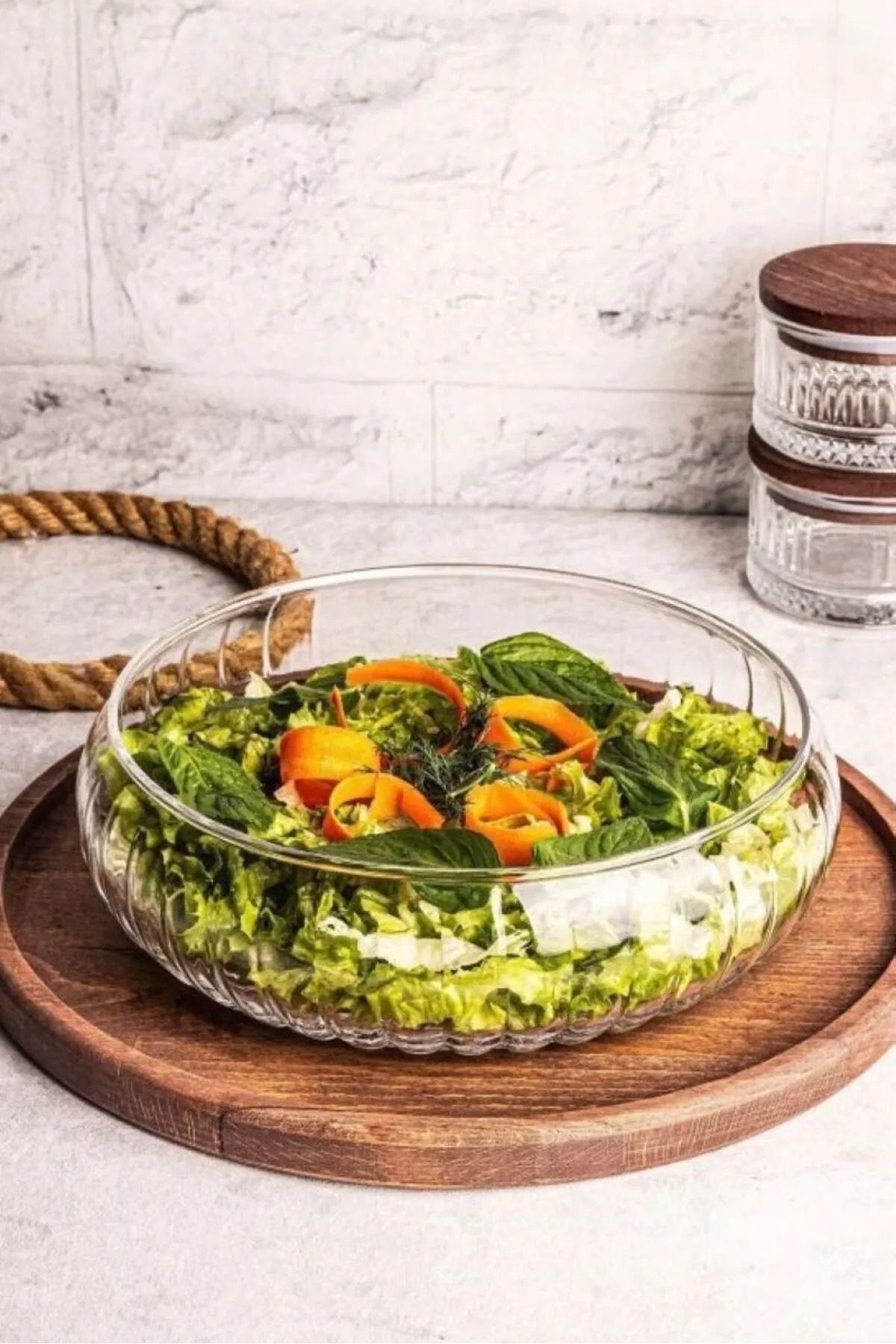 süza home Sunumluk SALATA Cam Kase - 24cm