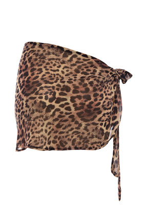 Eight Fashion Kadın Leopar Desenli Şifon Pareo