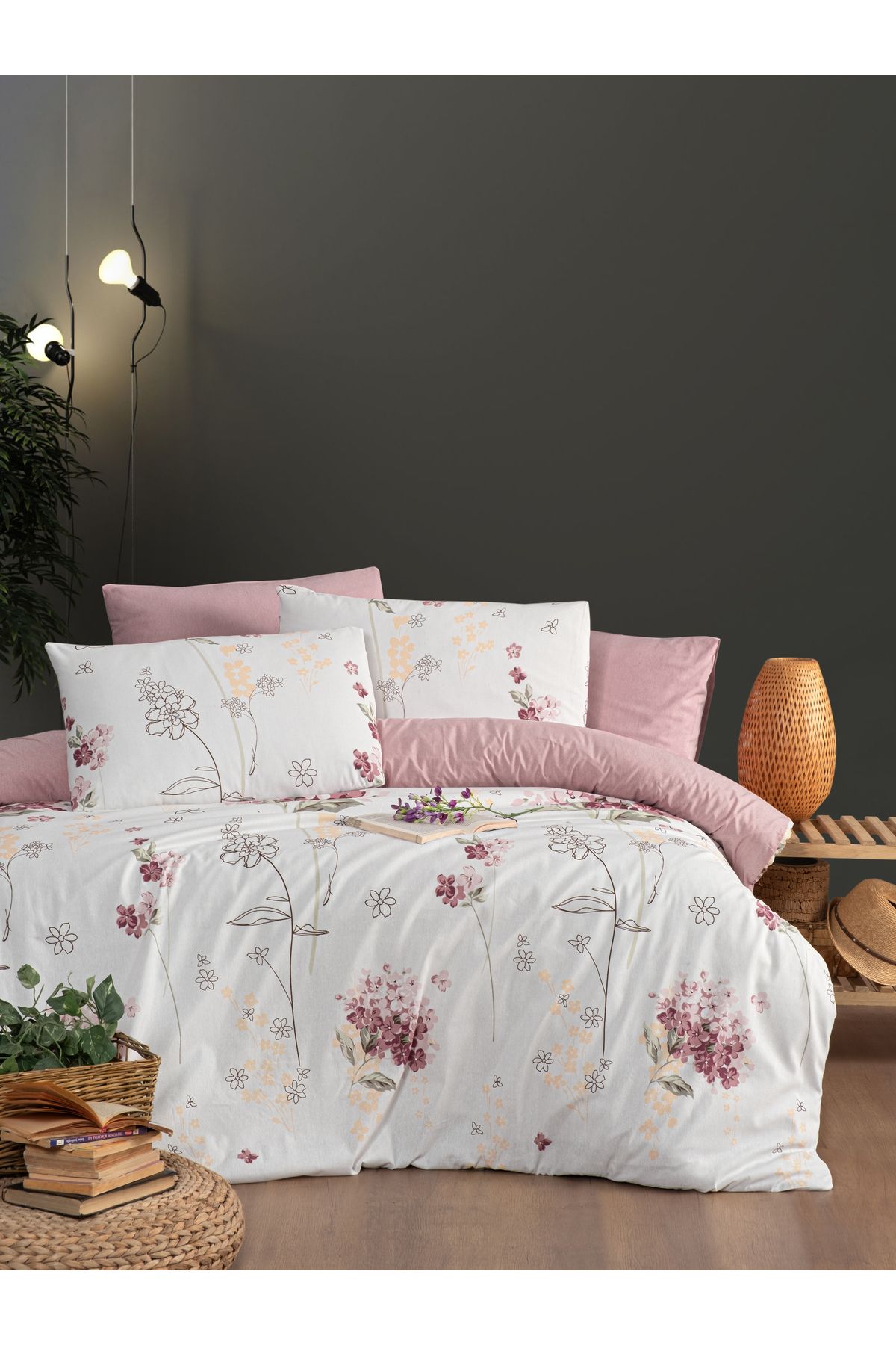 MyStory Home Çift Kişilik Nevresim Takımı Viola (Düz Çarşaf)