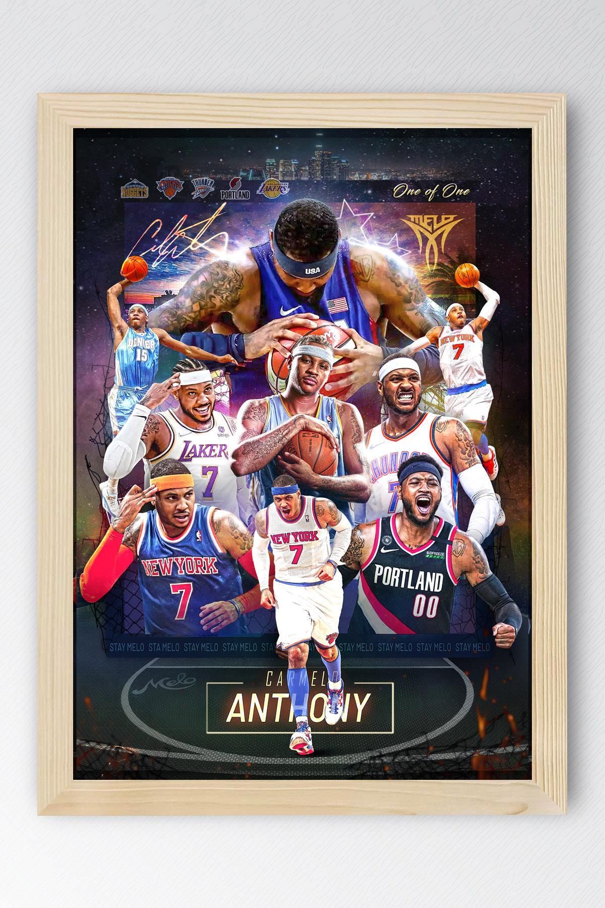 Saturn Carmelo Anthony Çerçeveli Tablo - Basketbol NBA Posteri Tablo