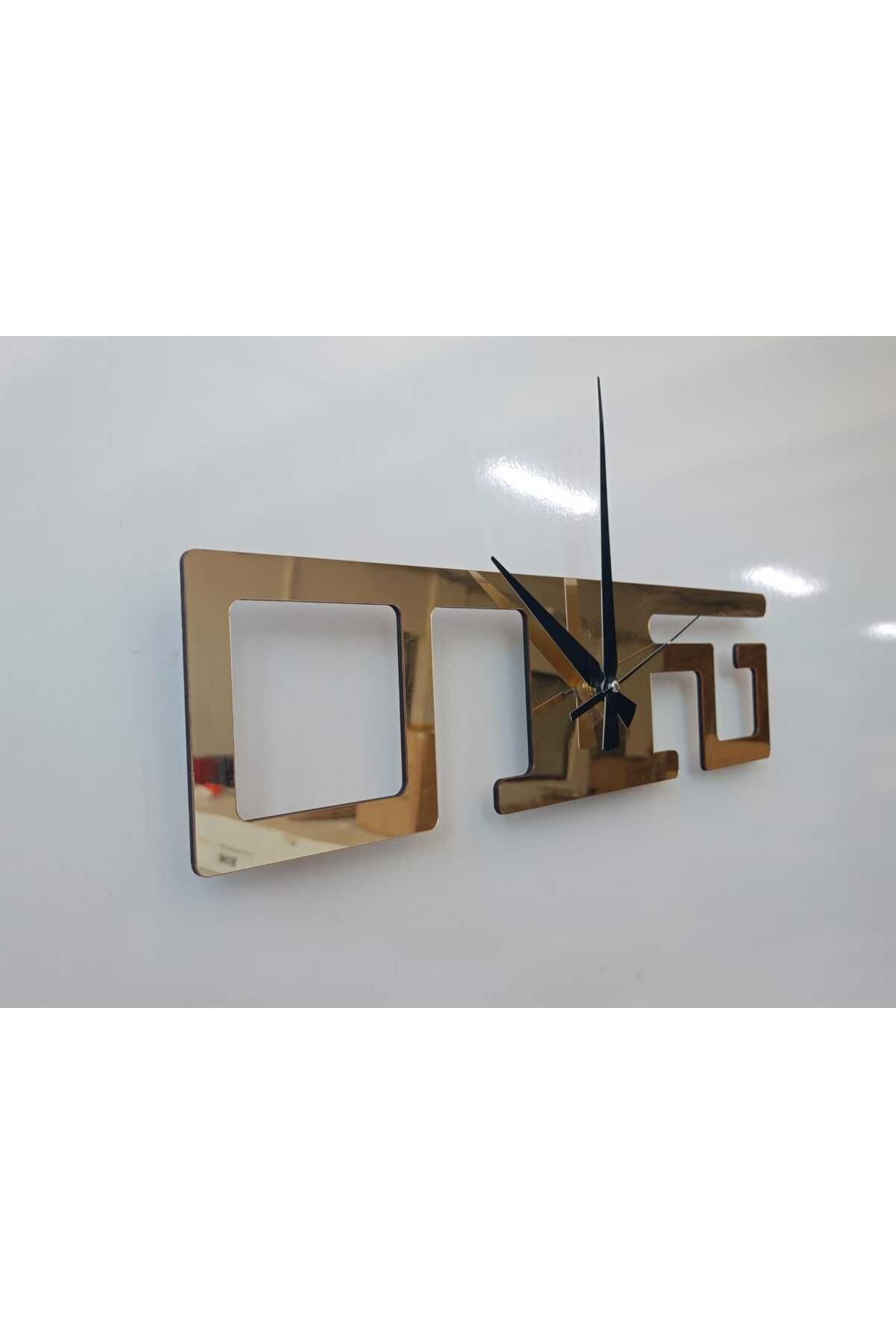 Wooden Factory Altın ve Gümüş Ayna Duvar Saati – Asimetrik Modern Tasarım, Dekoratif Model