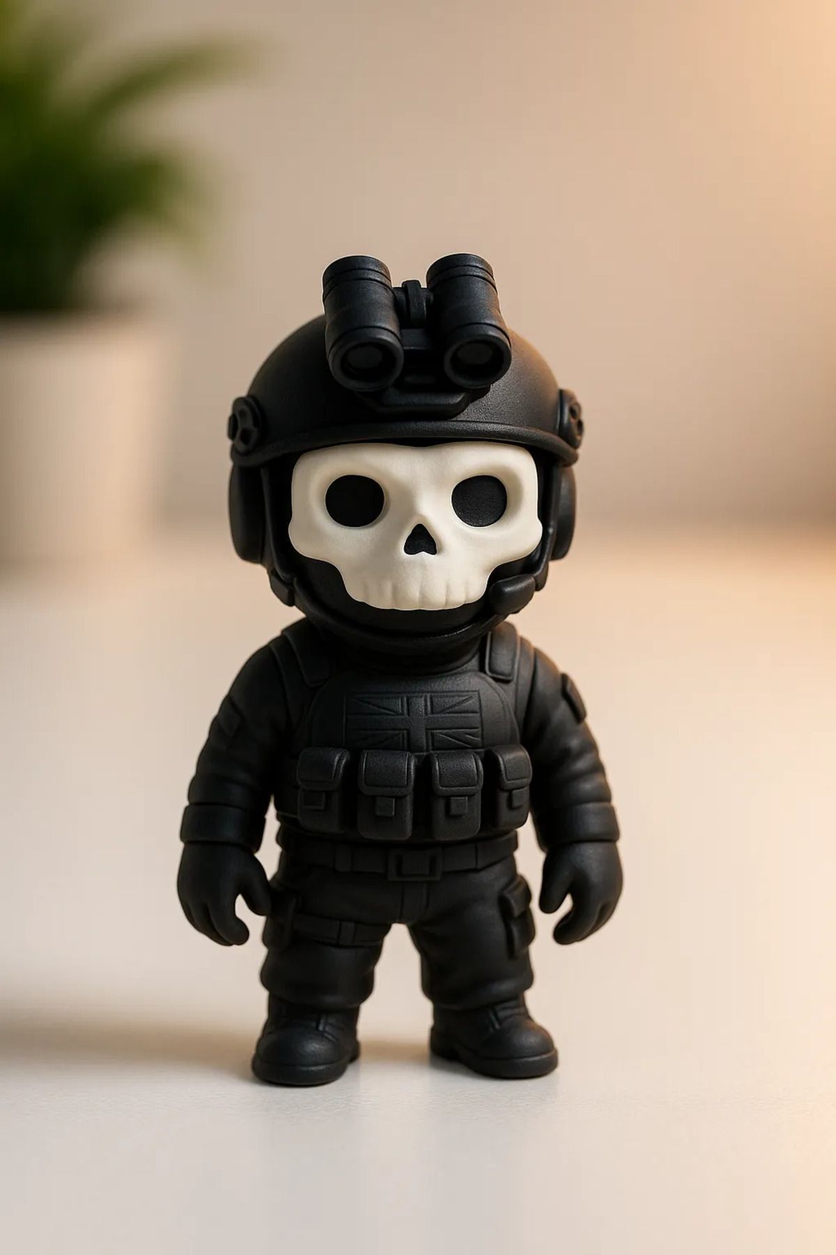 Phigo Ghost Gamer Figür 10 cm 3D Baskı Dekoratif Oyun Karakteri Koleksiyonluk Biblo
