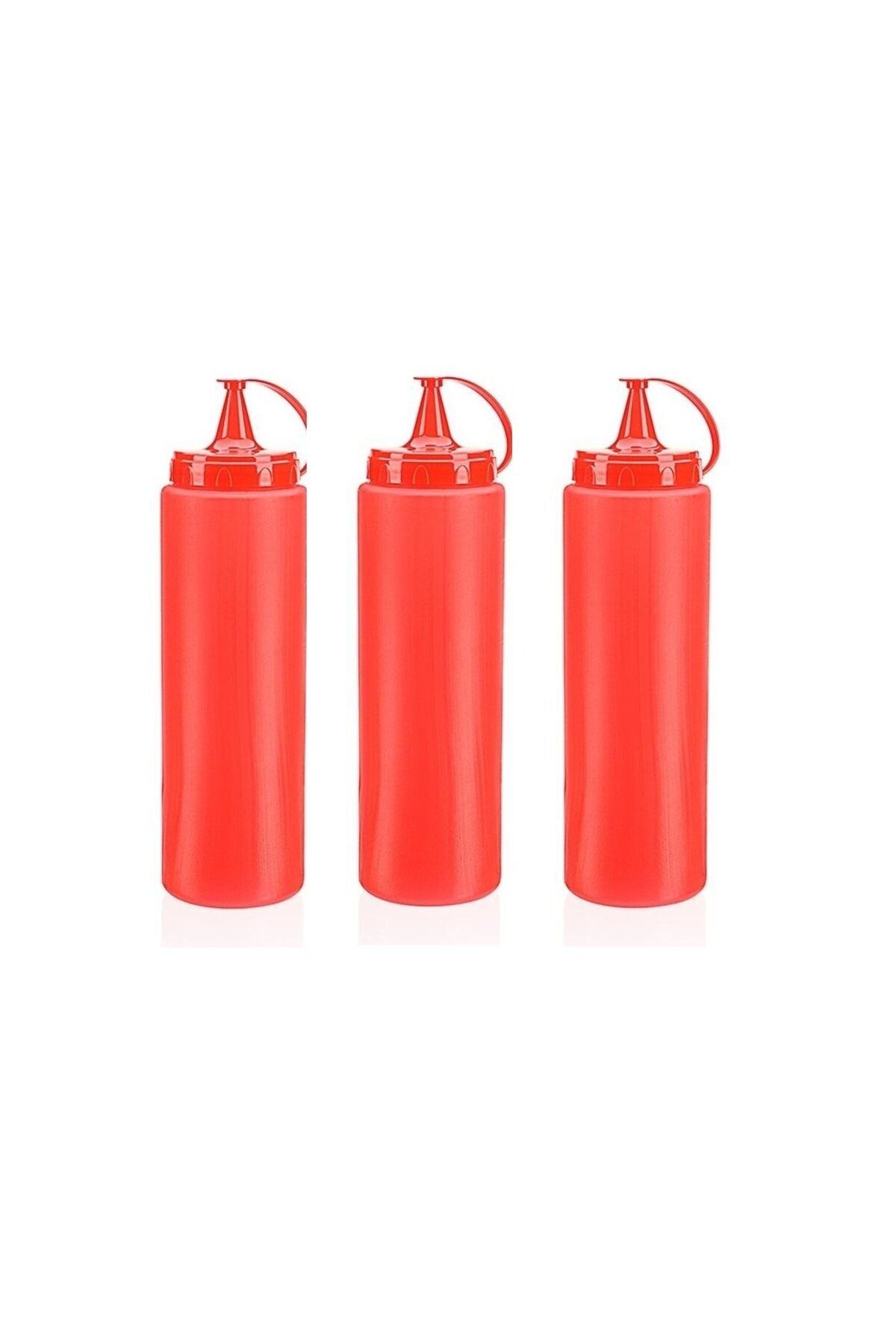 Modafiks Ketçap Şişesi - 1000ML Dev Boy Kırmızı 3 Adet