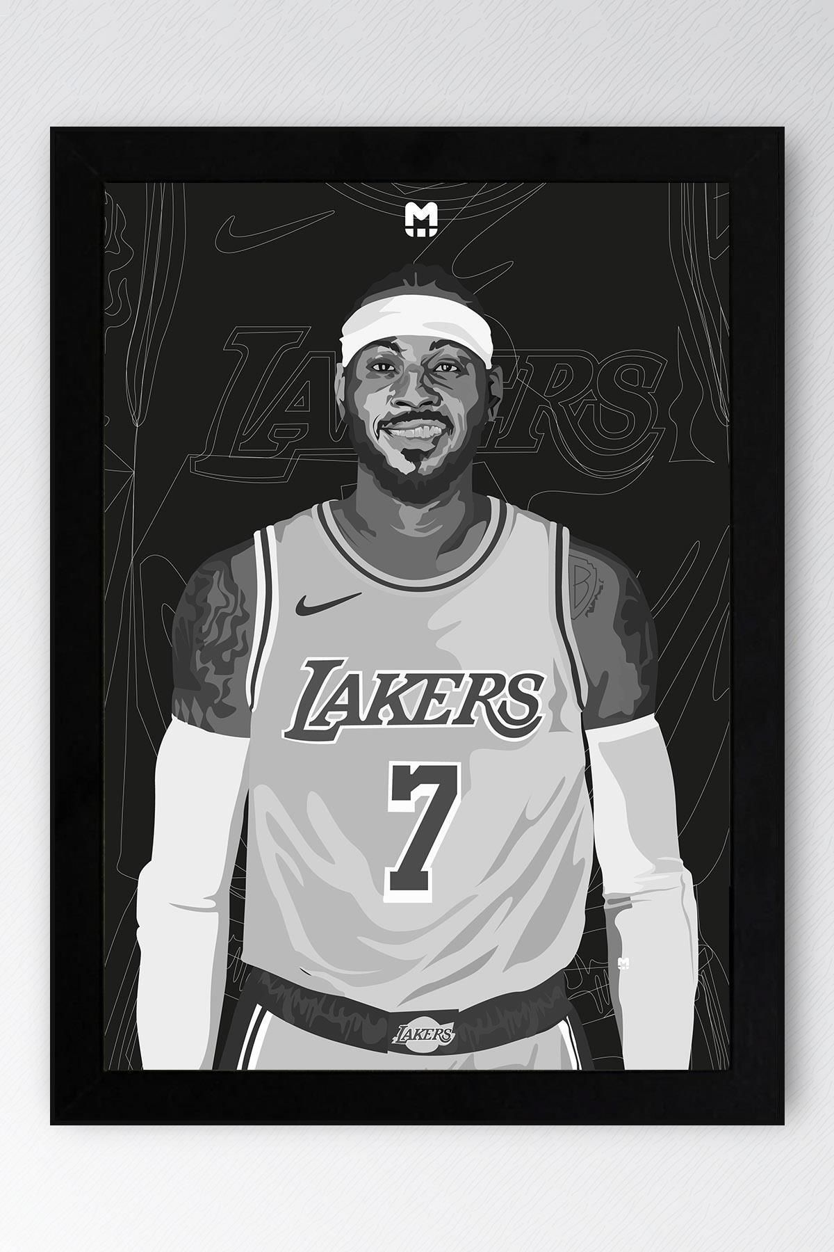 Saturn Carmelo Anthony Çerçeveli Tablo - Basketbol NBA Posteri Tablo