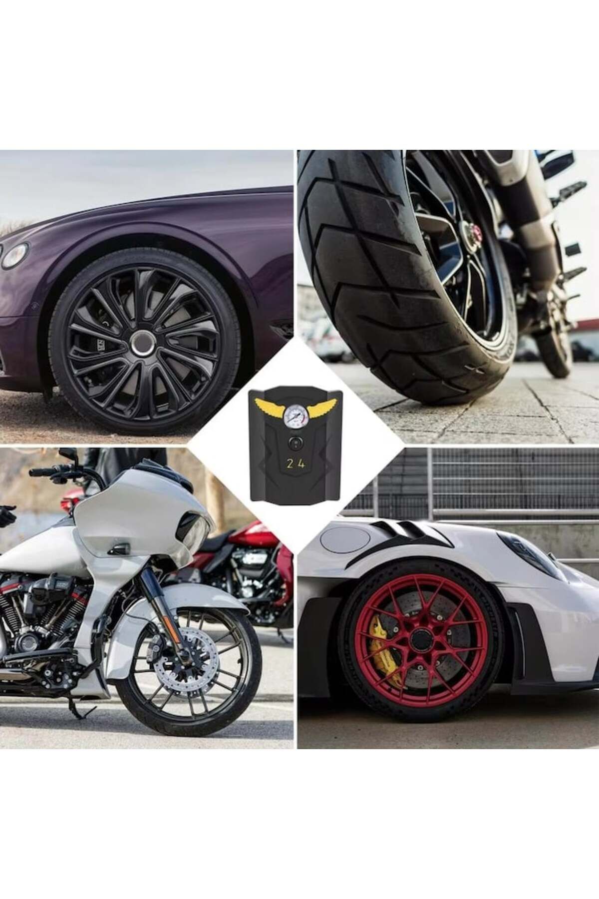 varioshop-Compresor auto VarioShop®, Ideal pentru umflarea tuturor tipurilor de anvelope auto, motociclete, b 8