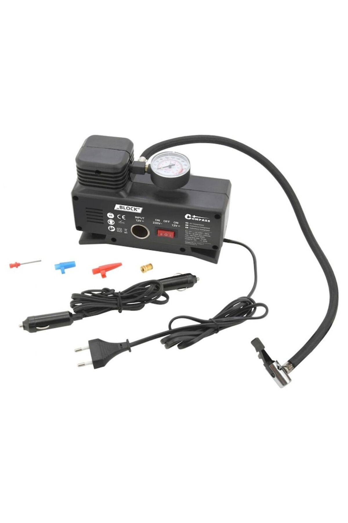varioshop-Compresor auto VarioShop®, 12v/220V, 17 bar, cu indicator de presiune, Ideal pentru pomparea rotilo 5