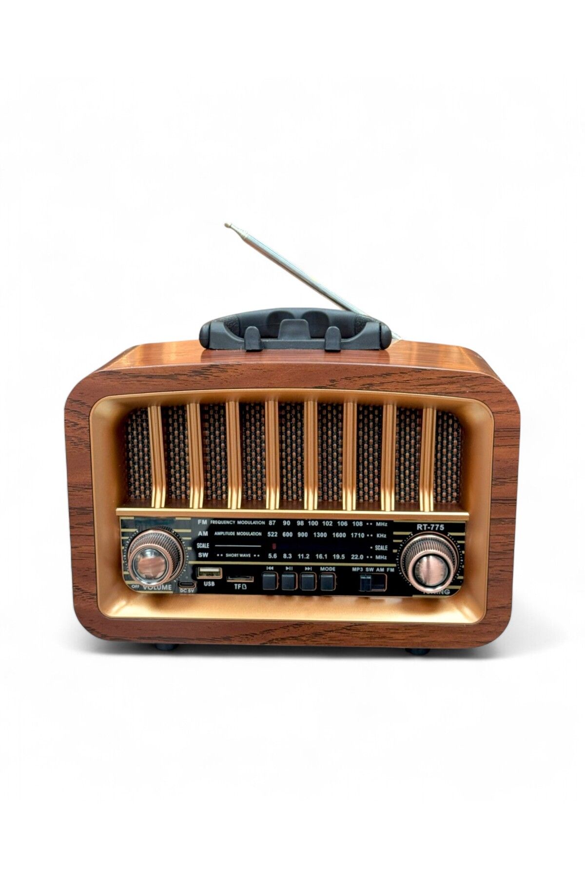 ROYALTREND Nostaljik Büyük Boy Radyo,Şık Tasarım Eskitme Nostalji Radyo