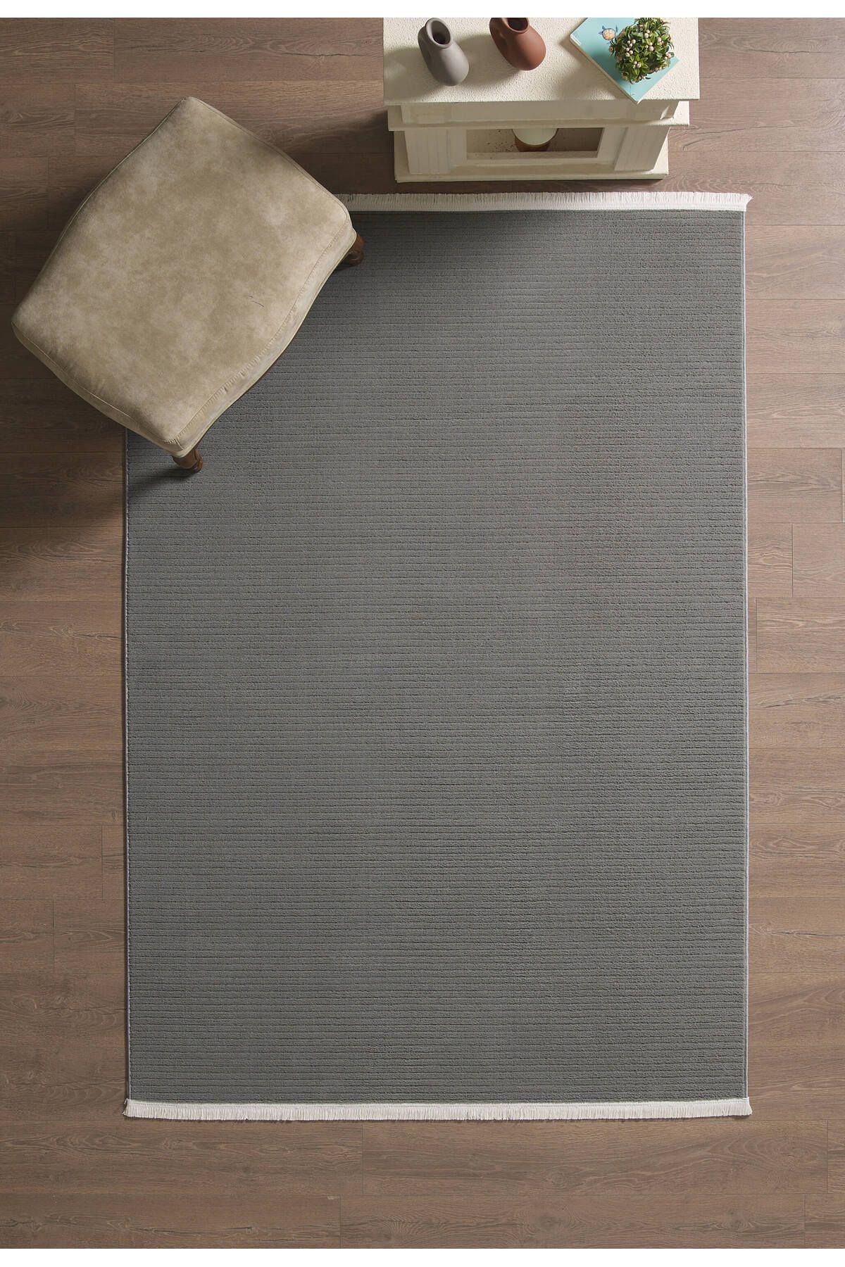 Anaska Home Modern Halı Özel Kesim Halı Kolay Temizlenebilir Halı Salon Halısı Mutfak Halısı Yolluk Gri Halı
