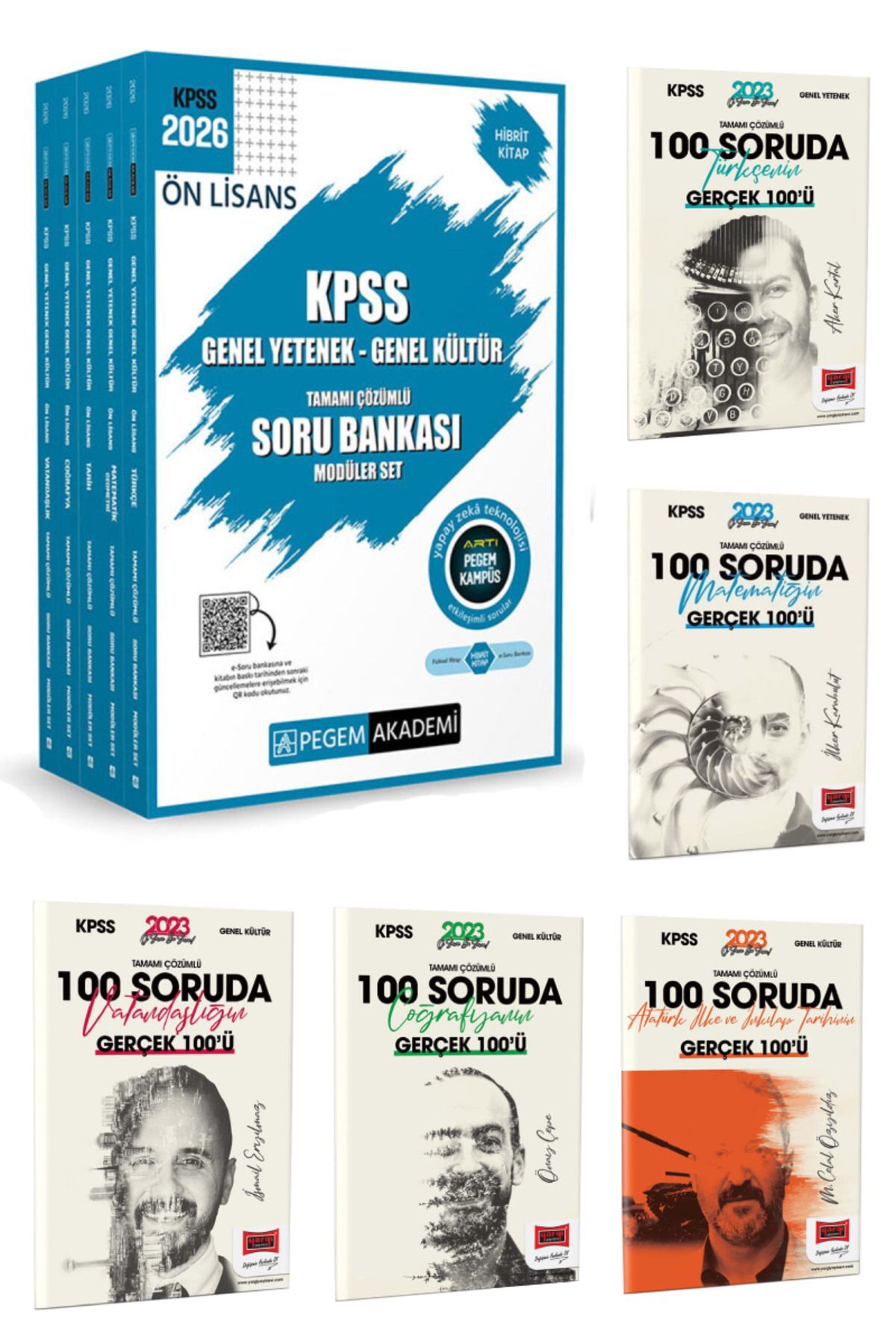 Pegem Akademi Yayıncılık 2026 KPSS Ön Lisans Genel Yetenek Kültür Çözümlü Modüler Soru Bankası Seti+Tüm Dersler 100 Soru Seti