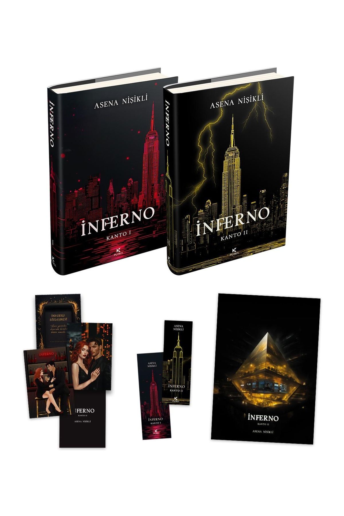 Pukka yayınları İNFERNO 1-2 CİLTLİ İKİLİ SET—ASENA NİŞİKLİ