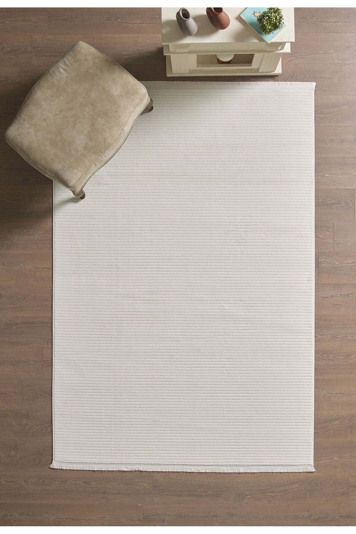 Anaska Home Modern Halı Özel Kesim Halı Kolay Temizlenebilir Halı Salon Halısı Mutfak Halısı Yolluk Krem Halı