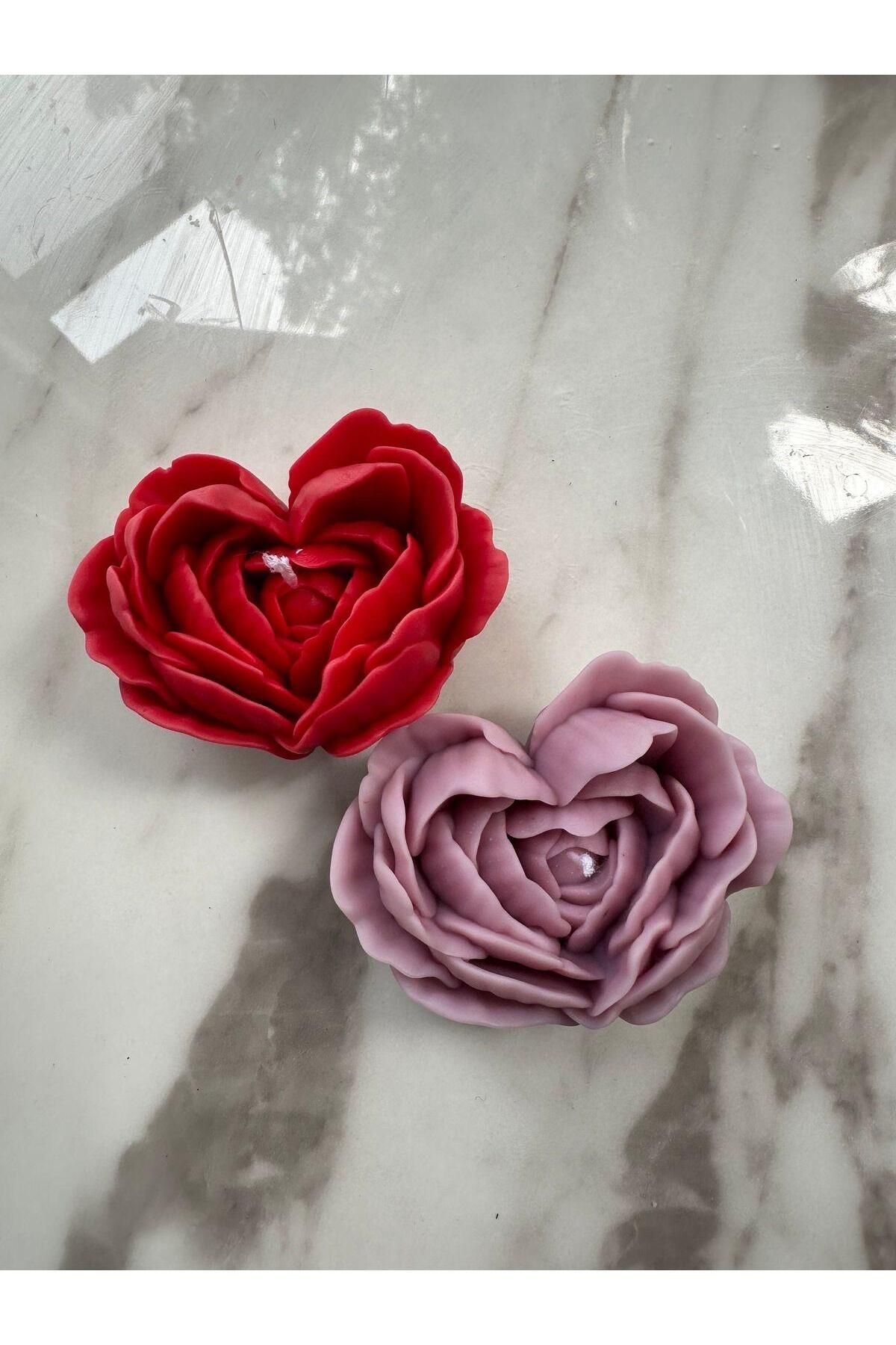 SCA CANDLE Dekoratif Mum Kalp desenli Çiçek gül 2 li ürün