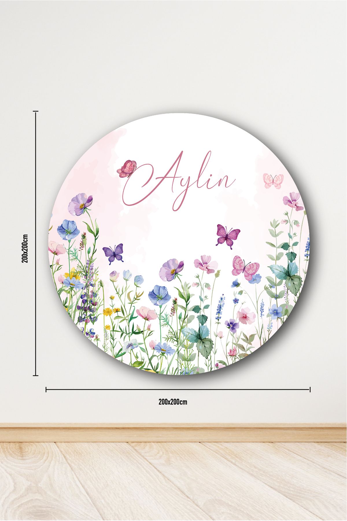 eddadijital Çicek Temalı 200x200cm Doğum Günü Afişi
