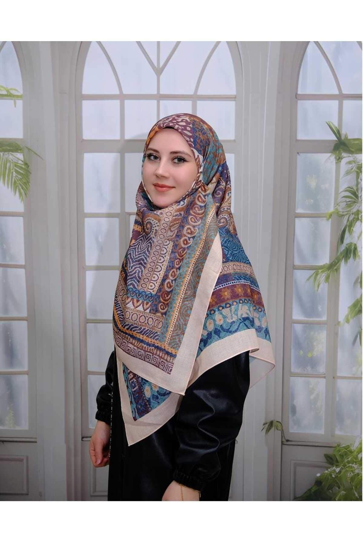 ZENİPEK Büyük Boy 120*120 Cm Pamuklu Tesettür Eşarp