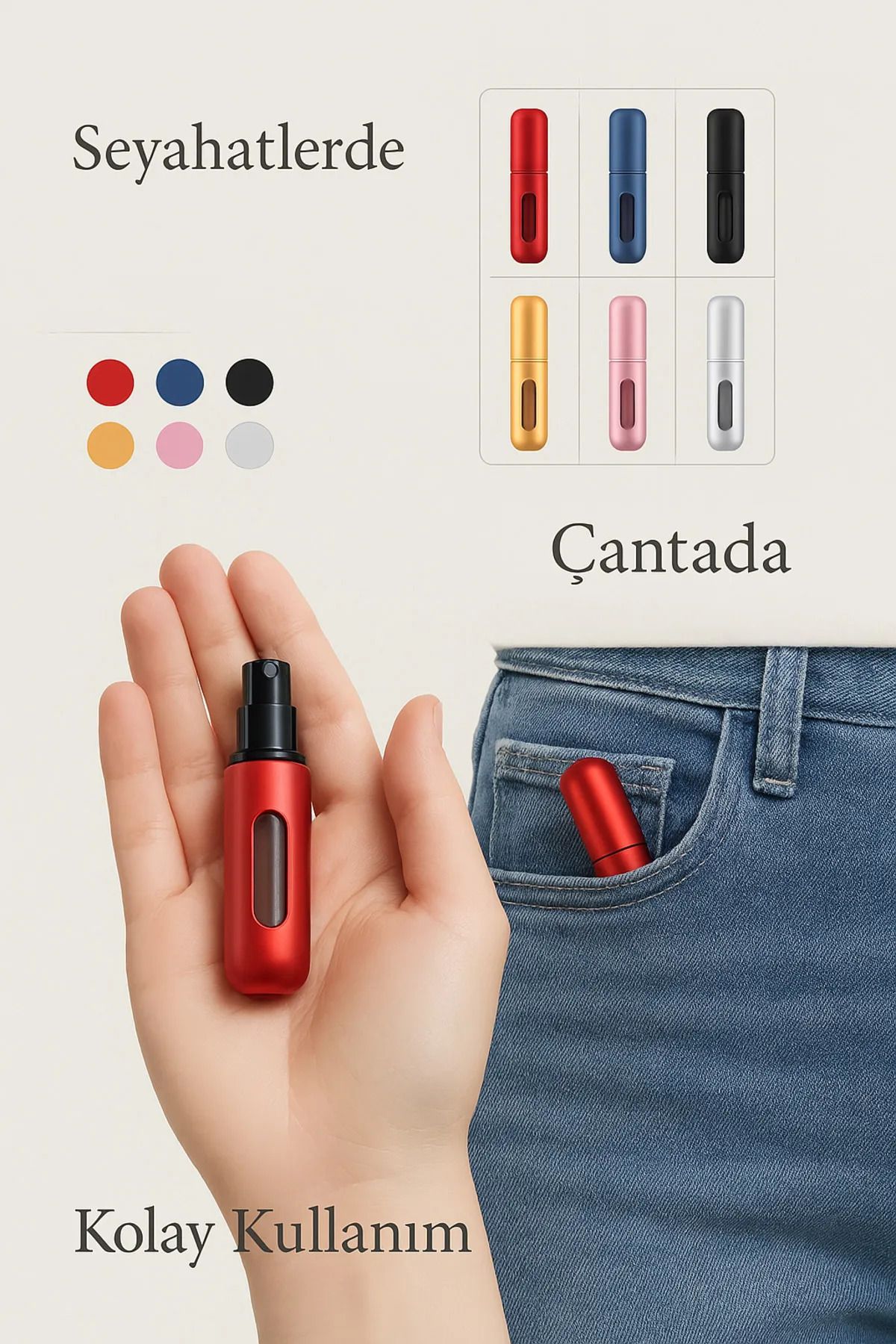 EmrahGültekin Doldurulabilir Mini Parfüm Şişesi 5 Ml - Cep Parfüm Şişesi 1 Adet