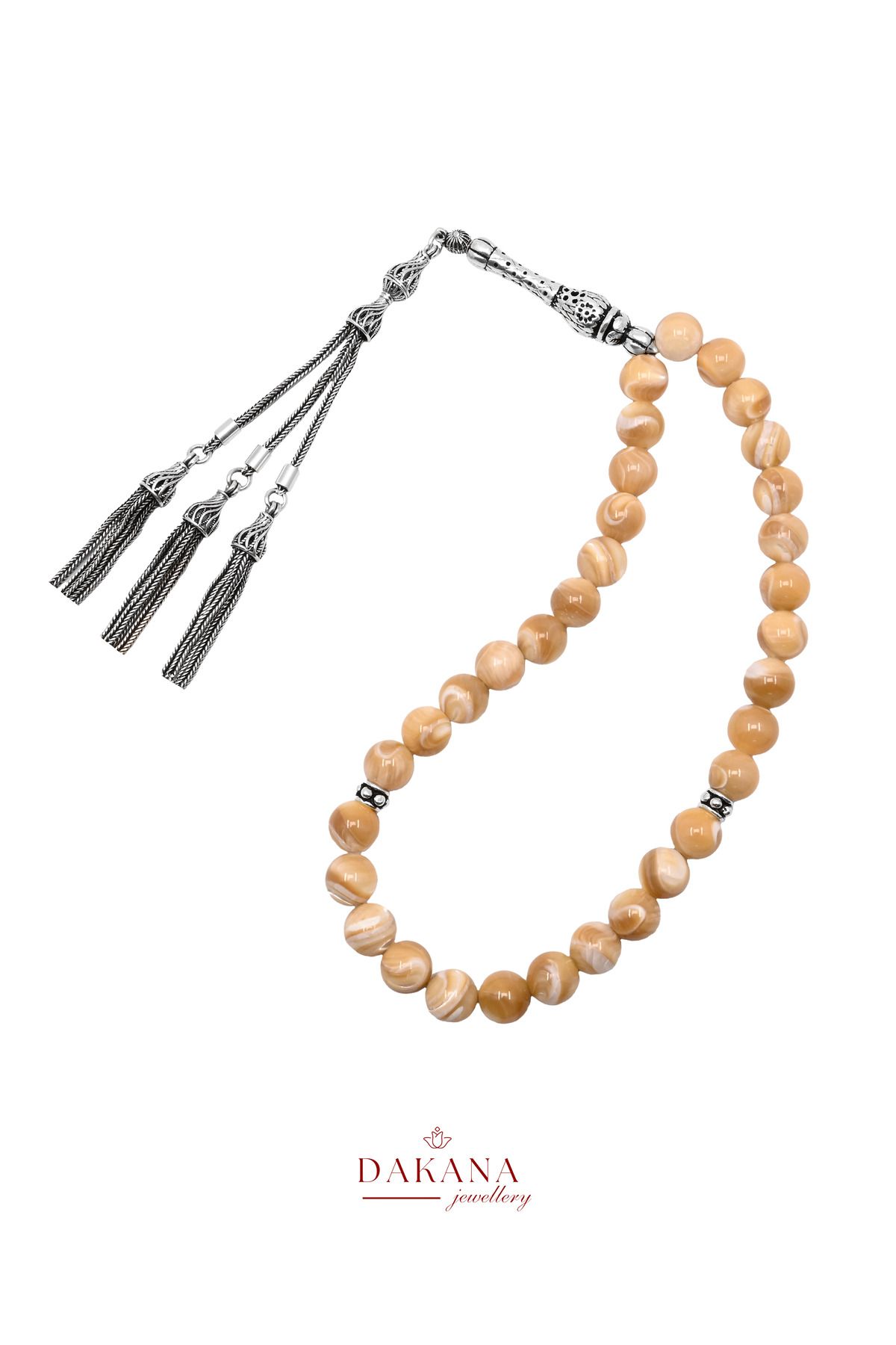 DAKANA JEWELLERY Sertifikalı Taşı Kova Burcu Gümüş Doğal Taş Tesbih