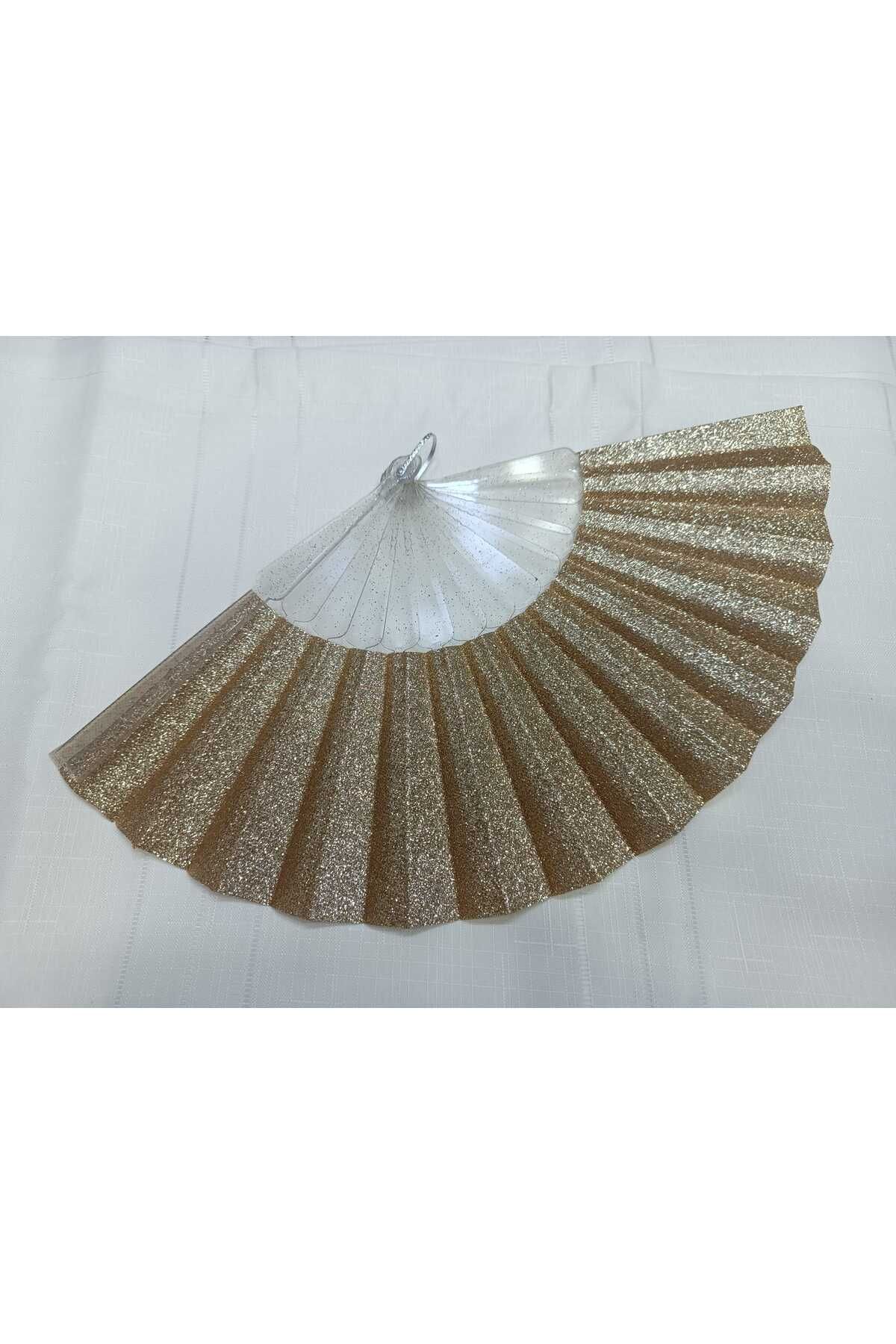 S.Y simli linen kumaşlı pilastik yelpaze