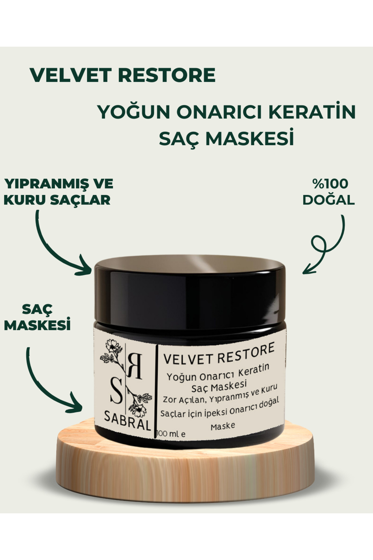 SABRAL Velvet Restore Yoğun Onarıcı Keratin Saç Maskesi — SABRALVELVET