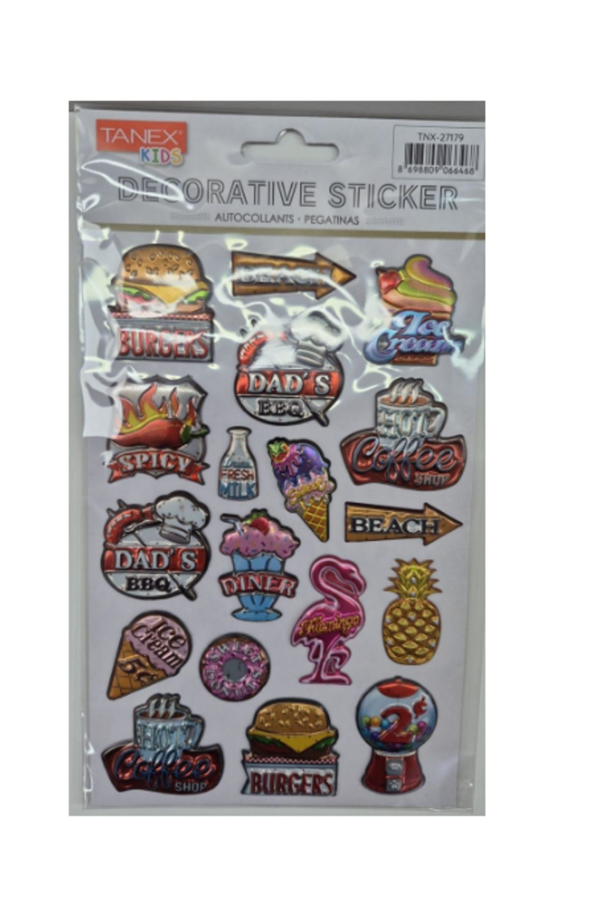 Tanex Puffy Fast Food Serisi Stickers Tnx-27179
