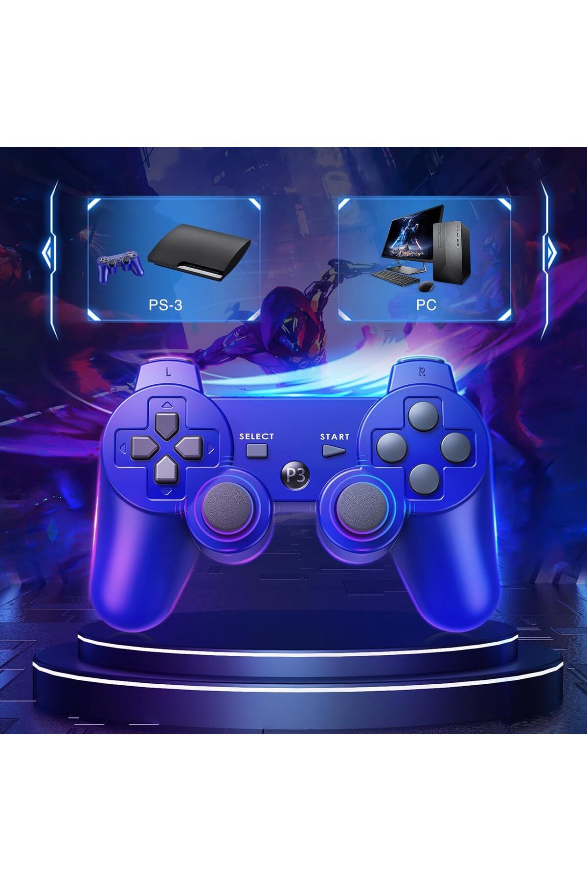 rexa-PS-3 Wireless Controller with High Performance Upgraded Joystick Rechargeable Battery 4