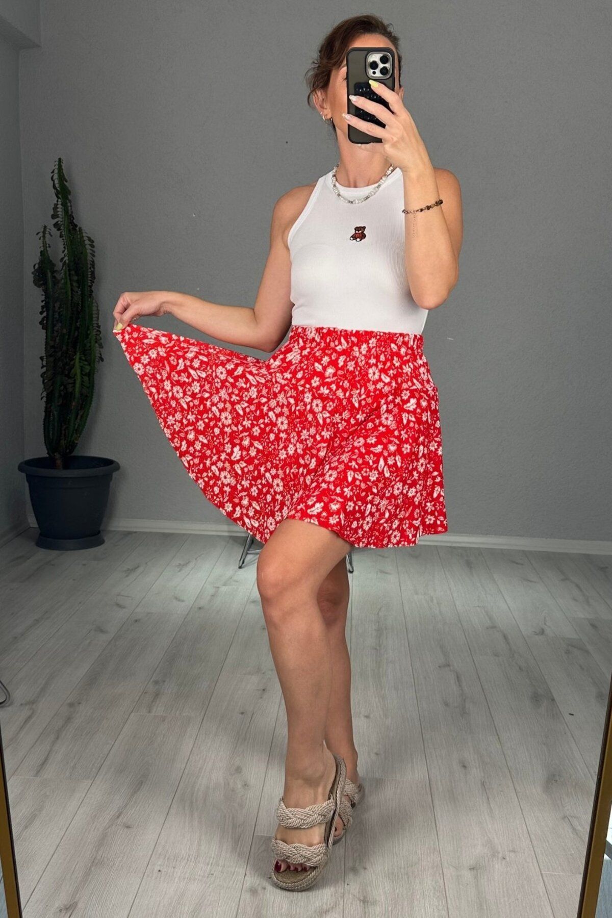 lady special Beli Lastikli Çok Renkli Şort Etek