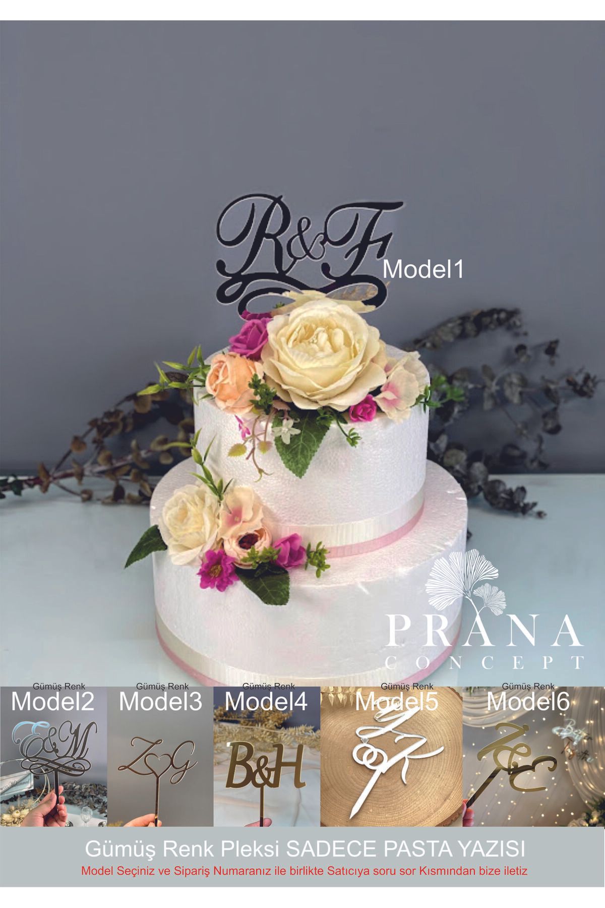 shop Pleksi Pasta İsimliği Altın/Gümüş ve Çeşitli Model Seçenekleri ile Pasta Dekor Yazısı Pleksi