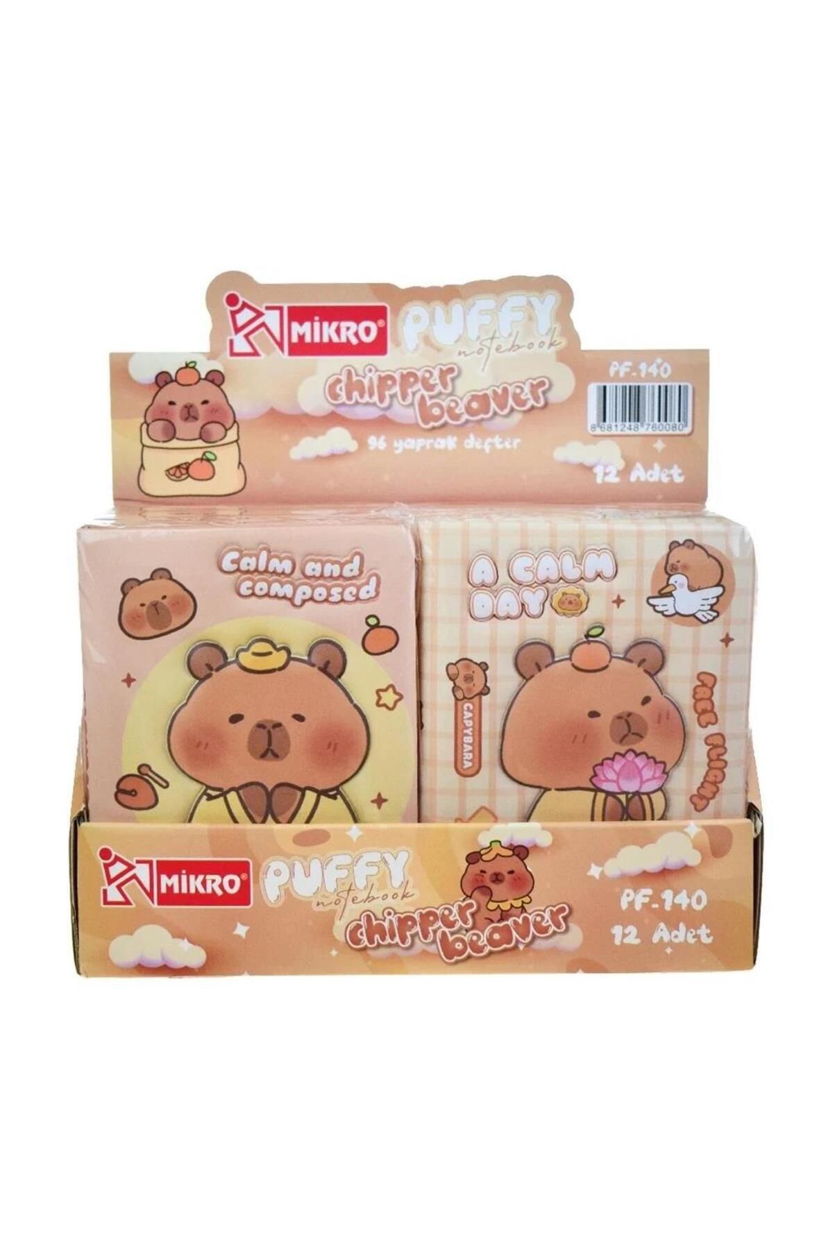Mikro Not Defteri Puffy Cipper Beaver Pf-140 (Karışık Renk 1 Adet)