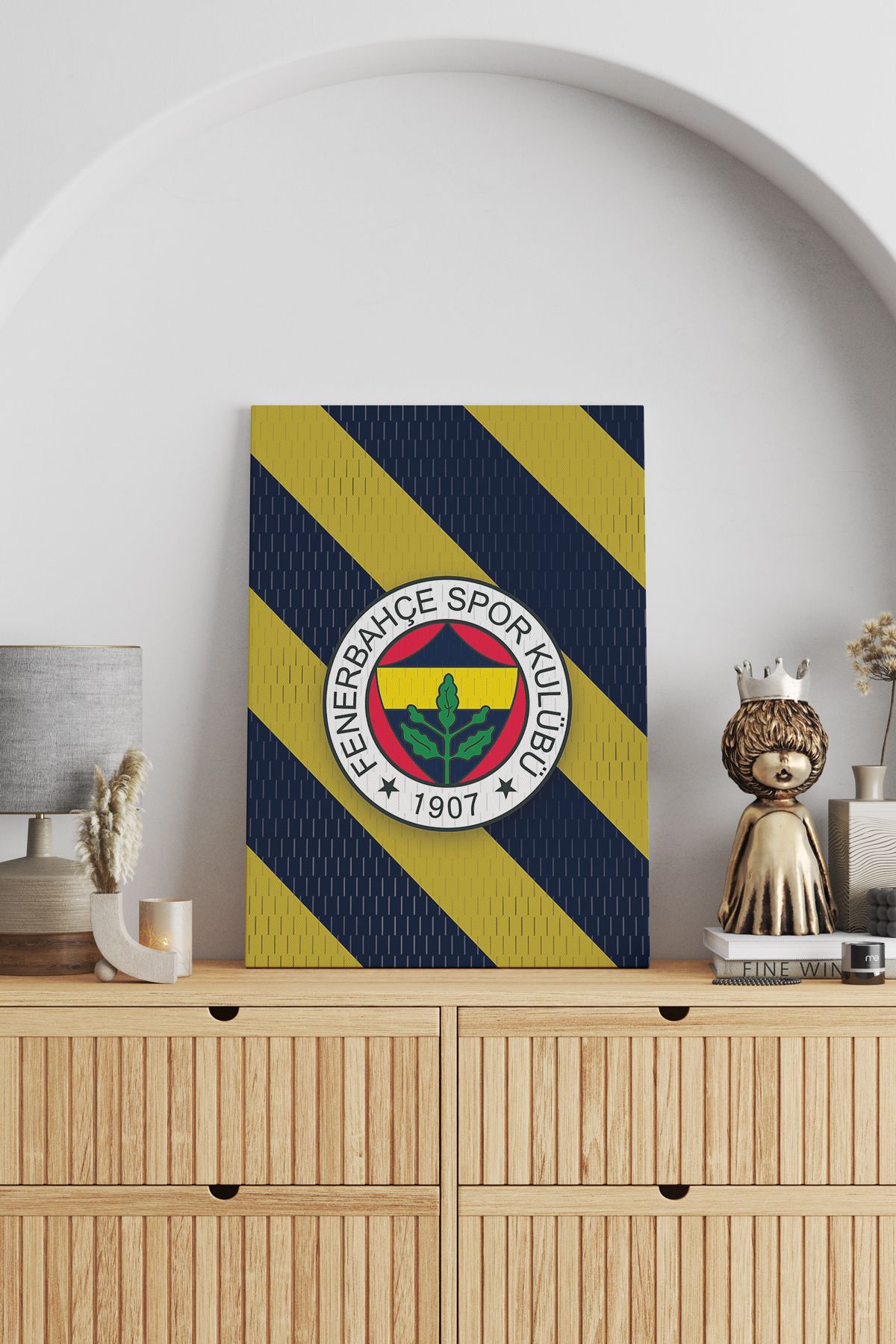 SELMIRA Sarı Lacivert Logo FB Kanvas Tablo