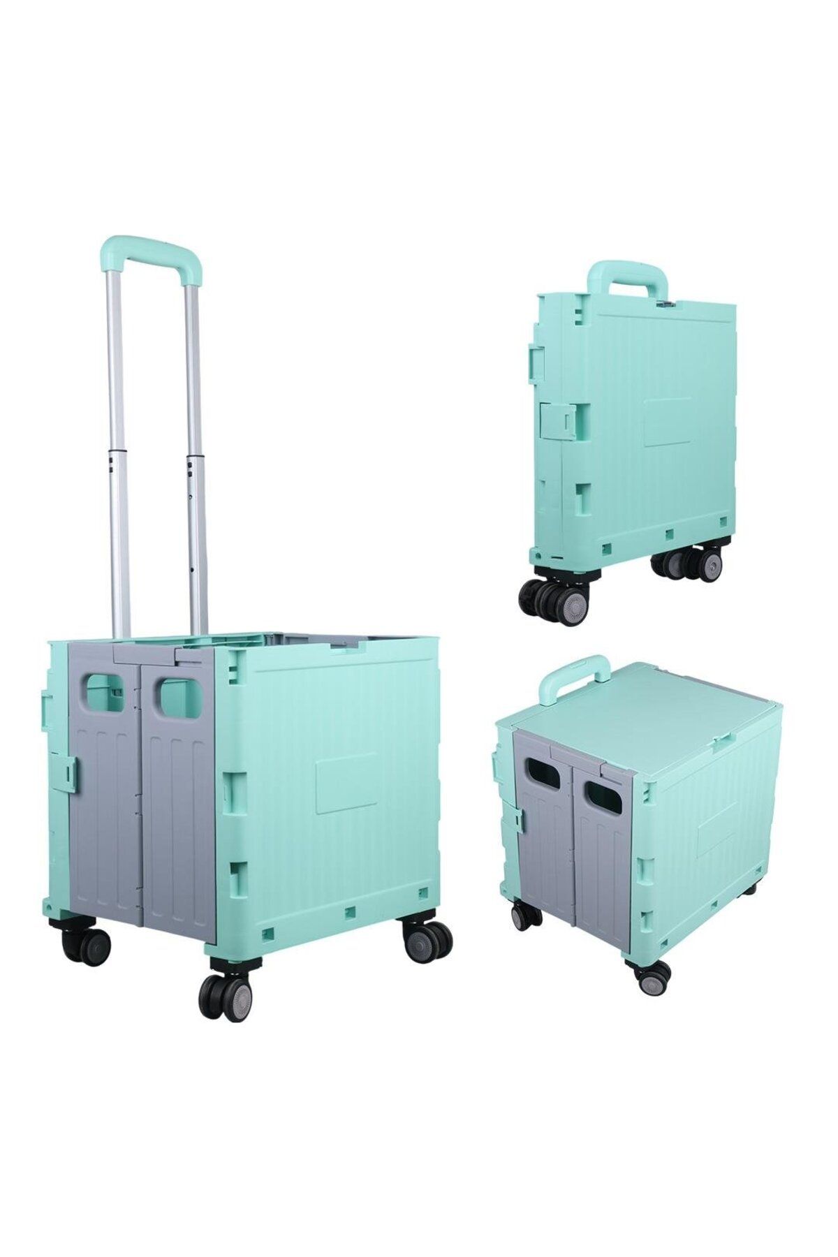 SUNUP SN-26966 Katlanabilir Market Pazar Kamp Tekerlekli Alışveriş Arabası 60KG Kapasiteli
