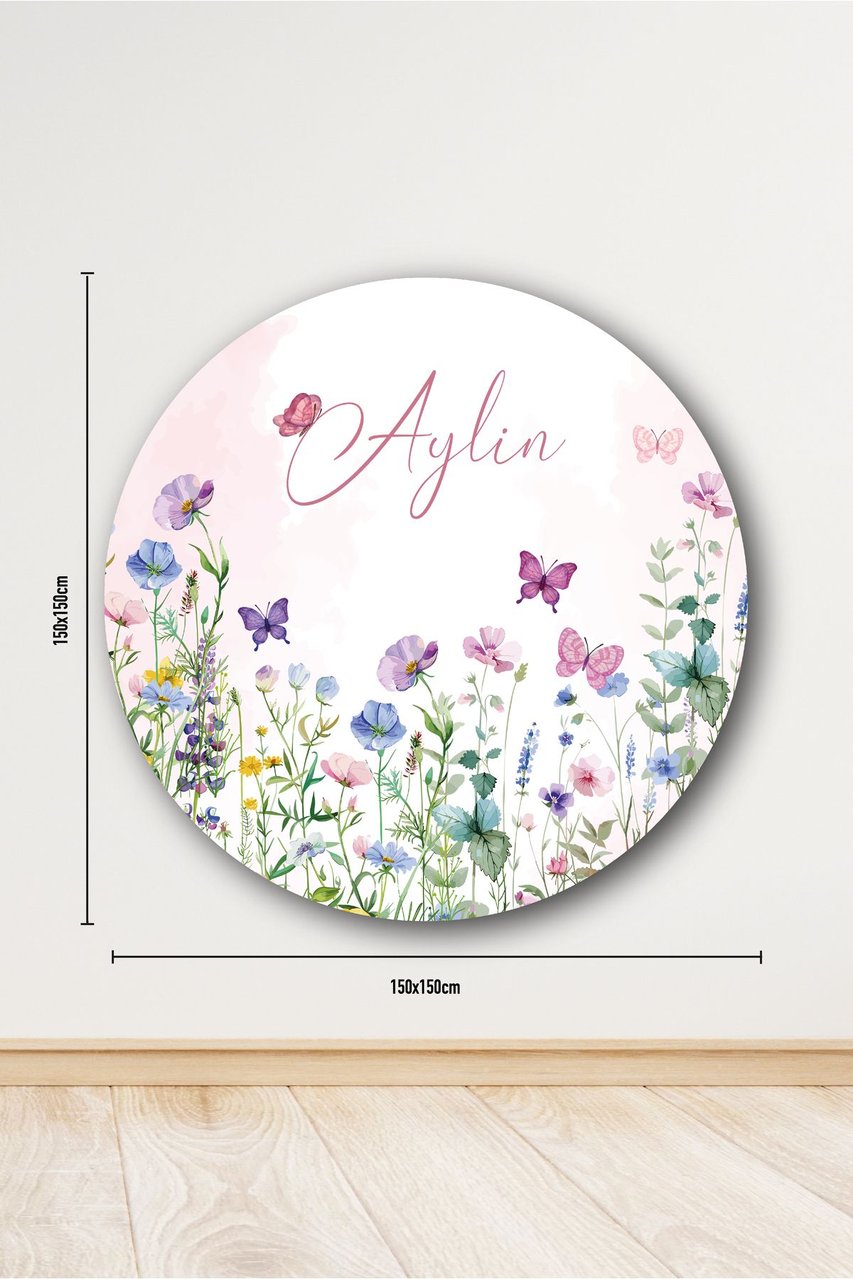 eddadijital Çicek Temalı 150x150cm Doğum Günü Afişi