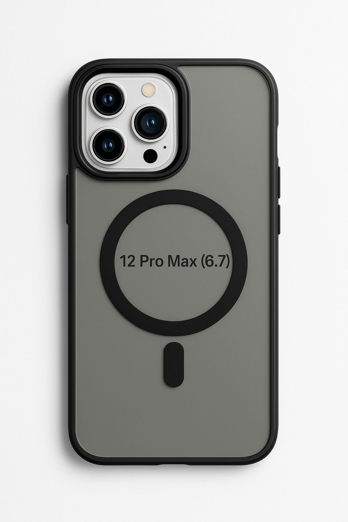 ADR Apple Iphone 12 Pro Max Kılıf Mat Magsafe Şarj Özellikli Darbe Önleyici Hassas Buton Yumuşak Kenar