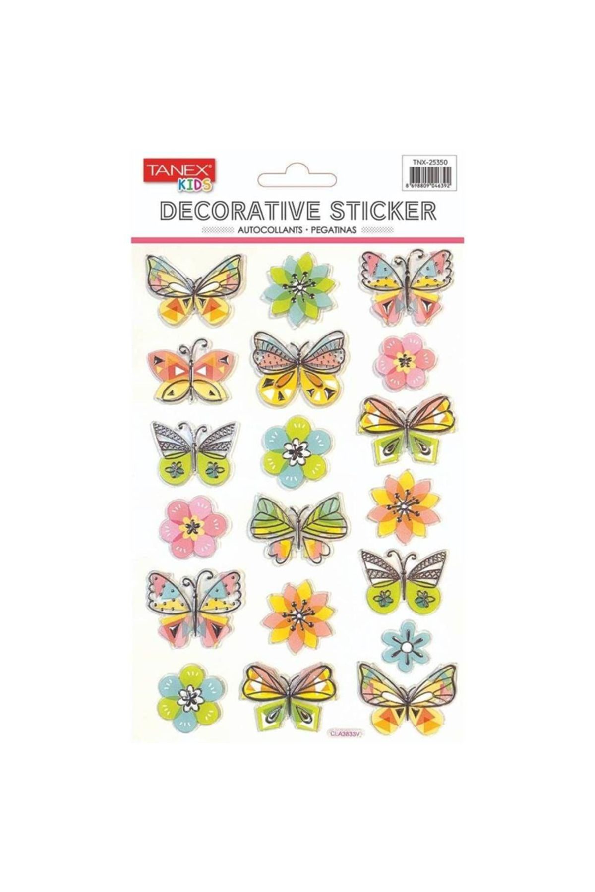 Tanex Sevimli Kelebek Serisi Puffy Etiketi Stickers Tnx-25350