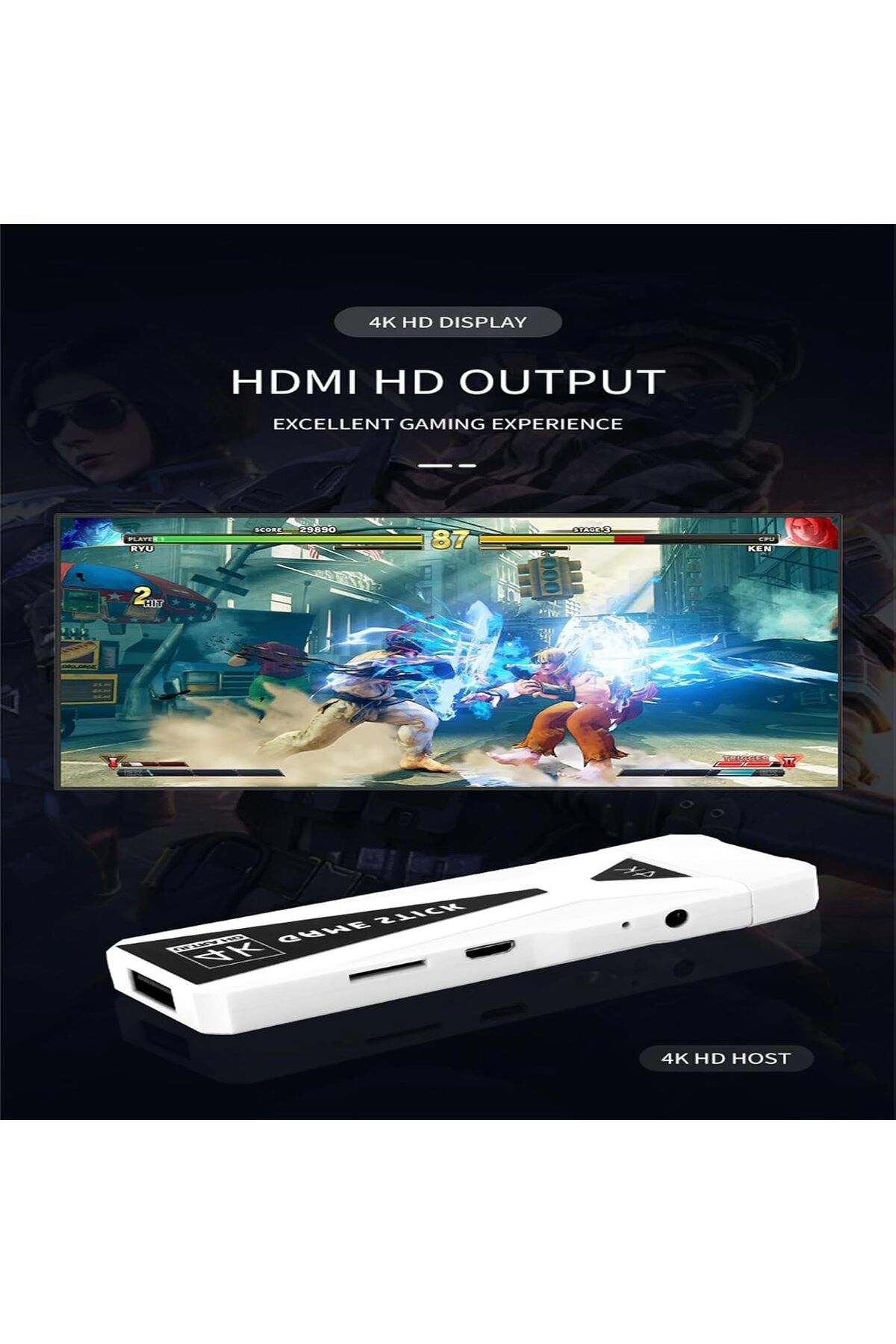 rexa-4K HD TV Game Stick Video Game Console Retro Games Wireless Handheld Game Player Gamepad 4