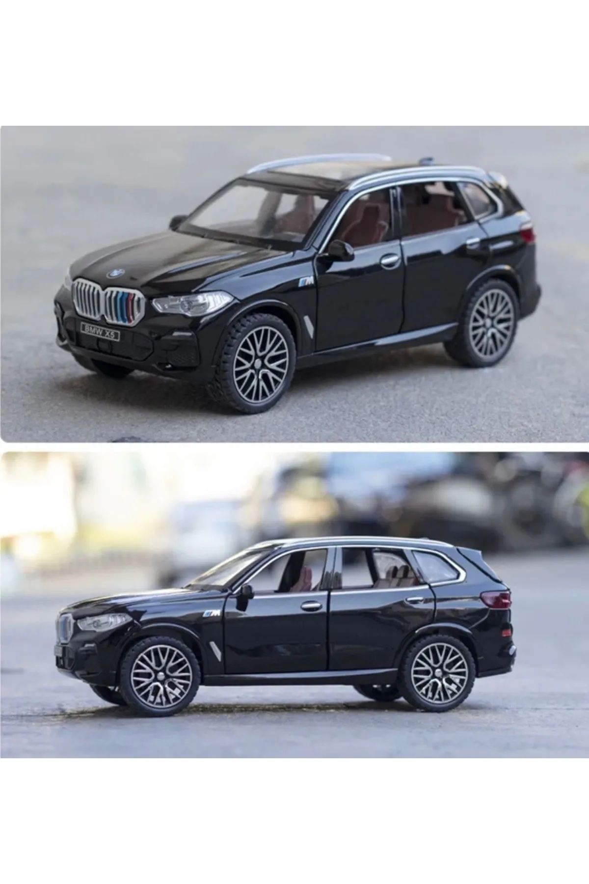Bmw Genel X5 M Paket Metal Araba Yeni Model Diecast Suv Işıklı Sesli 16 Cm Tüm Kapılar Kaput Açılır Siyah
