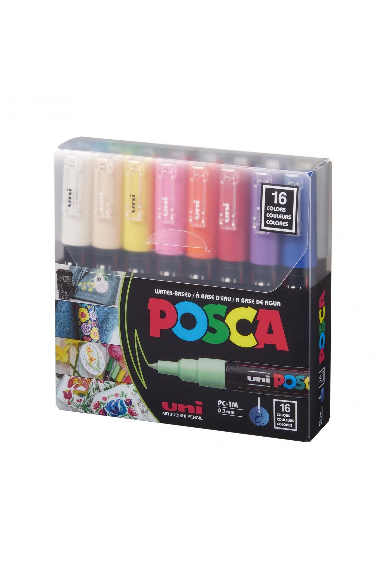 UNİ-BALL Uni-Ball Posca 0.7 Su Bazlı Boyama Kalemi Markörü 16 Renk