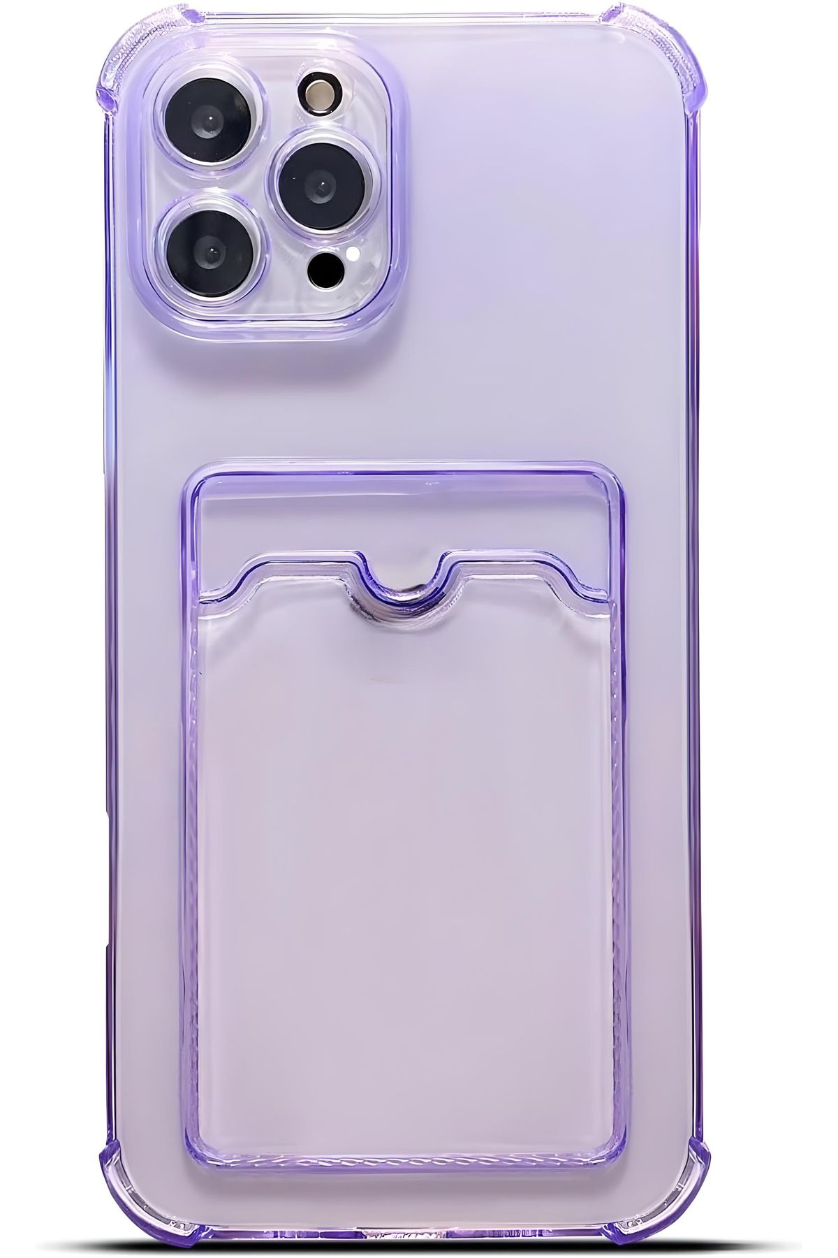 Ehr. iPhone 11 Pro Uyumlu Kamera Korumalı Kartlıklı Köşeleri Airbag Tasarımlı Darbe Önleyici Şeffaf Silik