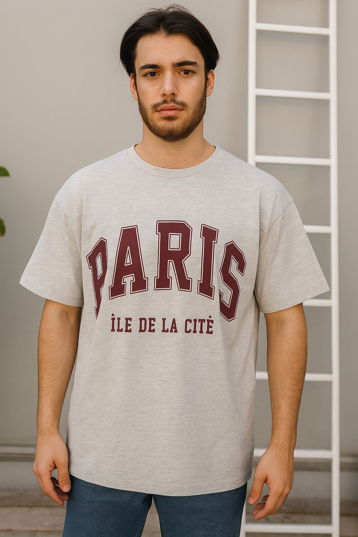 SADE Unisex oversize %100 pamuk önü baskılı T shirt