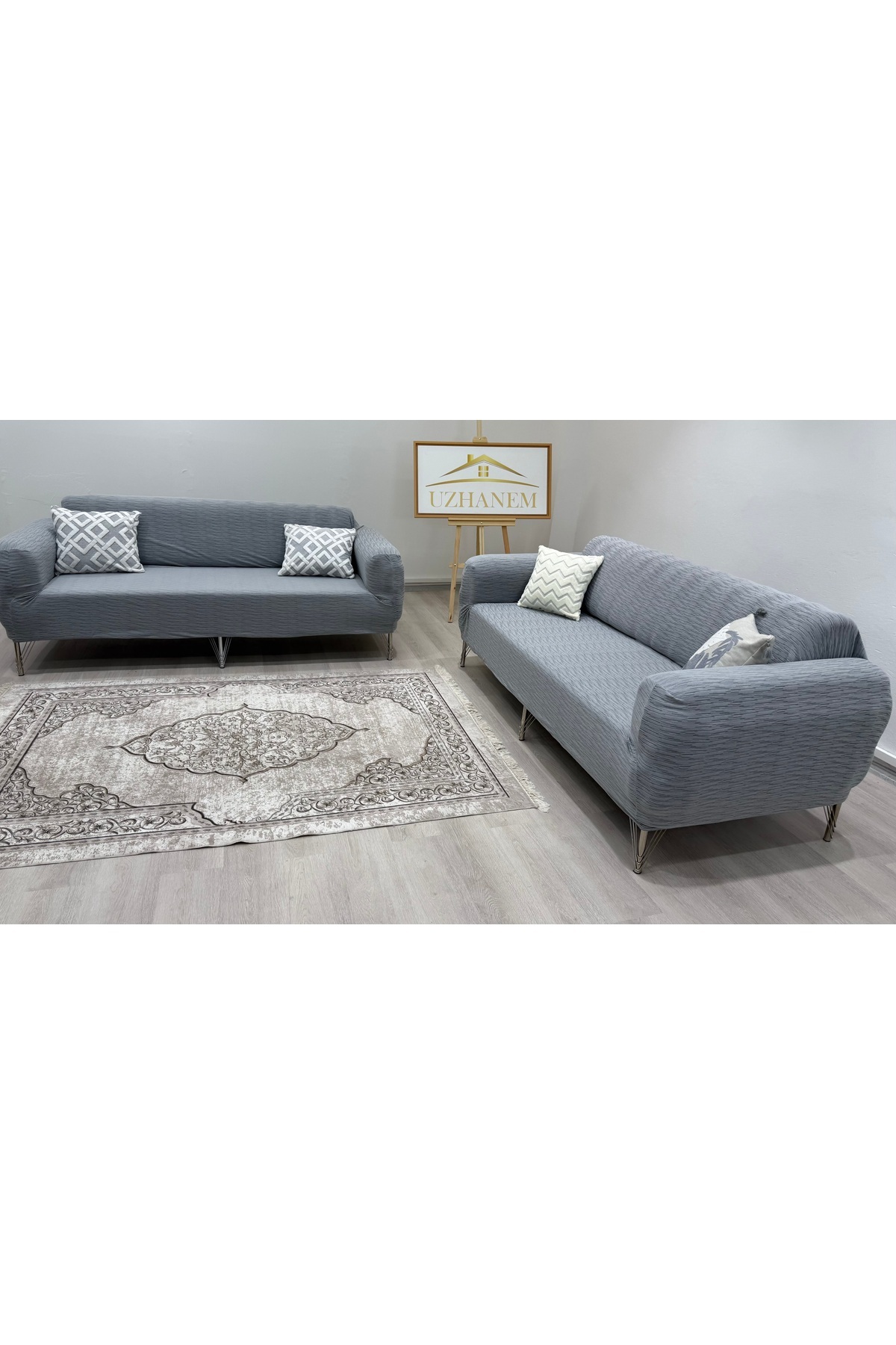 uzhanem-3 3 1 1 Set de huse de scaun din jacquard, elastic, elastic, lavabil, husă de scaun 3