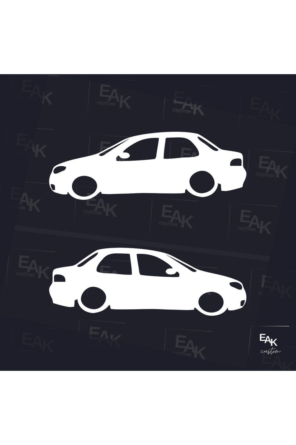 eakcustom FİAT ALBEA oto sticker (18cm x 6cm) (2ADET)