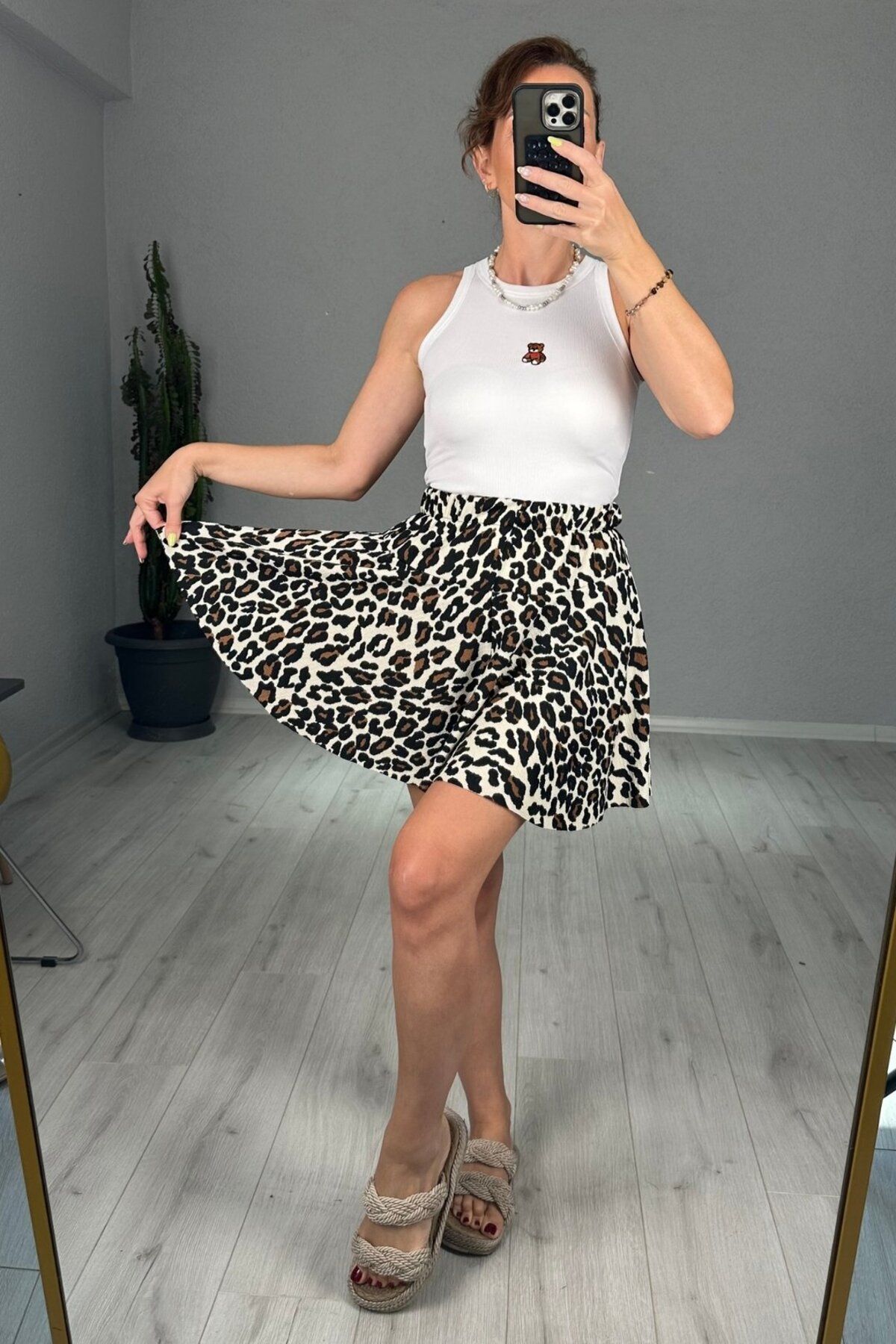 lady special Beli Lastikli Çok Renkli Şort Etek