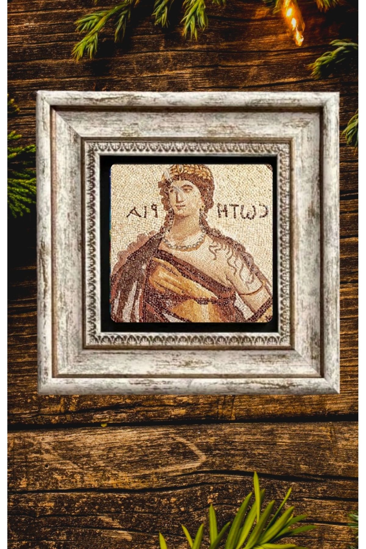 STONEVİVEART Doğal Taş Baskılı Çerçeveli Tablo 20x20Cm Duvar Dekoru