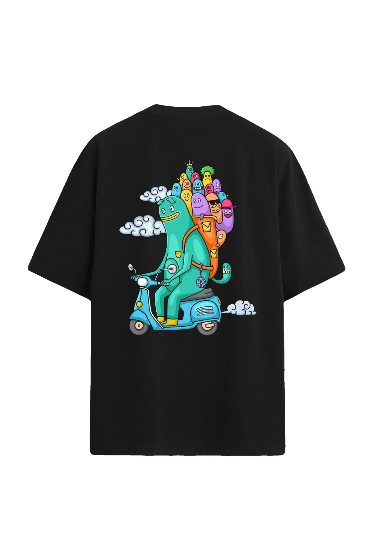 Colermi Scooter Karakterli Sırt Baskılı Oversize T-Shirt