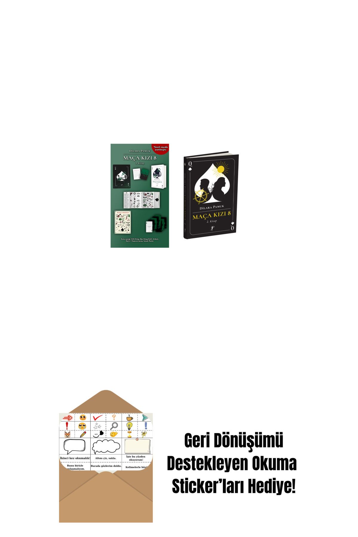 Artemis Yayınları Maça Kızı 8 - 3. Kitap (Ciltli - Kutulu Set) + Maça Kızı 8 - 2. Kitap (Ciltli) + Okuma Sticker'ları