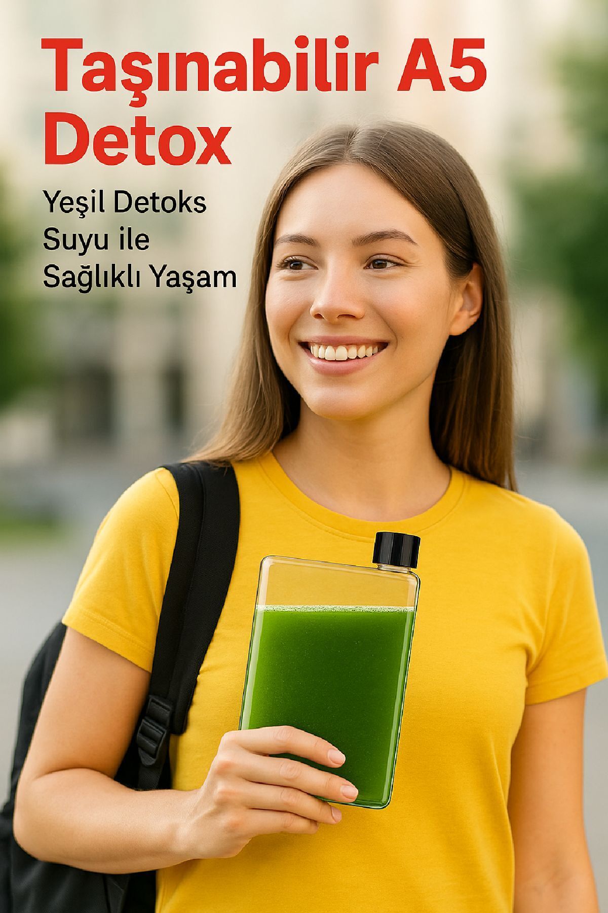 Open Home Concept FlexiBottle A5 – Su, Meyve Suyu, Smoothie Taşıma İçin Çok Amaçlı Şeffaf Matara