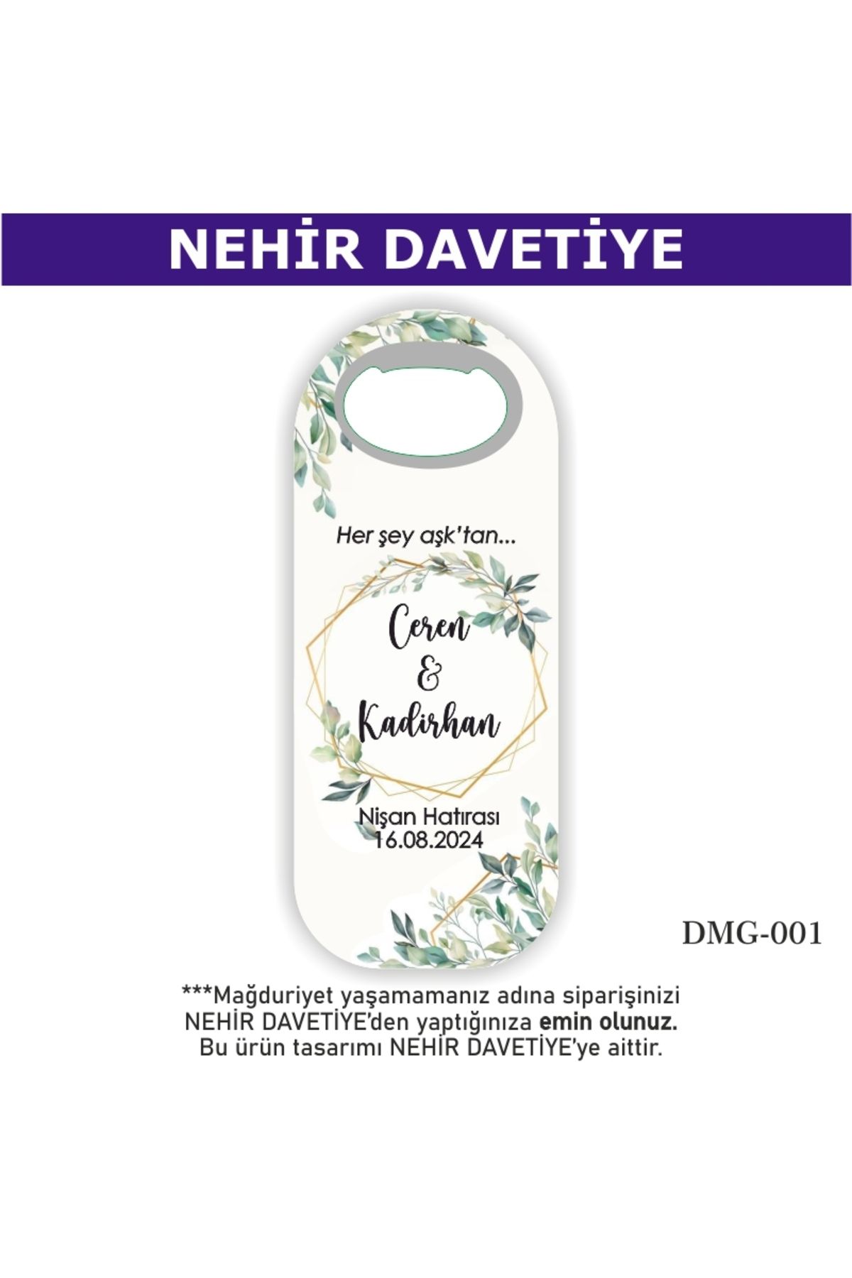Nehir 30 Adet Düğün Nişan Söz Nikah Mevlüd Sünnet Hediyesi - Hediyelik Magnet Açacak