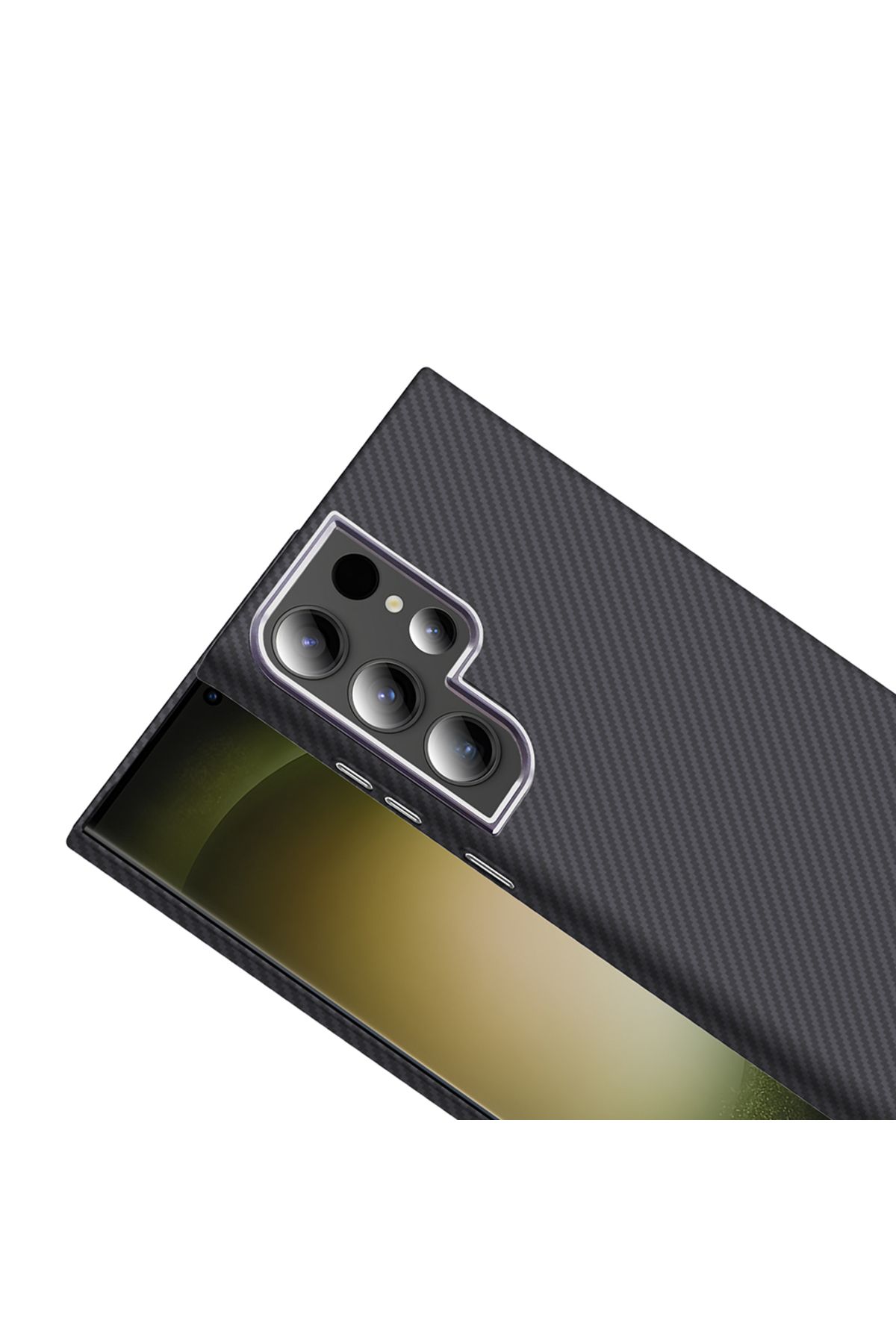zore Galaxy S23 Ultra Kılıf M-safe Şarj Özellikli Karbon Fiber Görünümlü Zore Gros Kapak