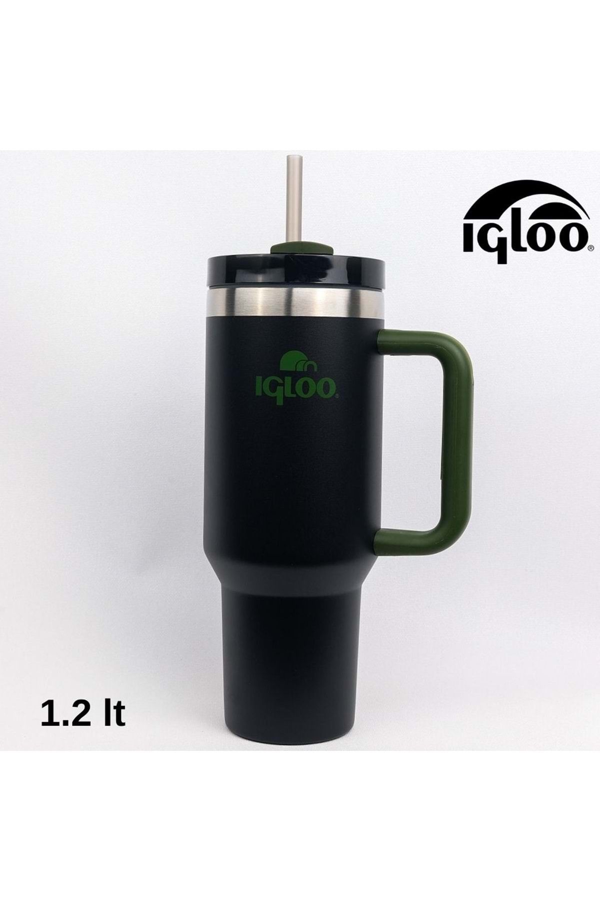 IGLOO Stadler Thermo Mug 1.2 Litre Pipetlı Matara SİYAH-HAKİ